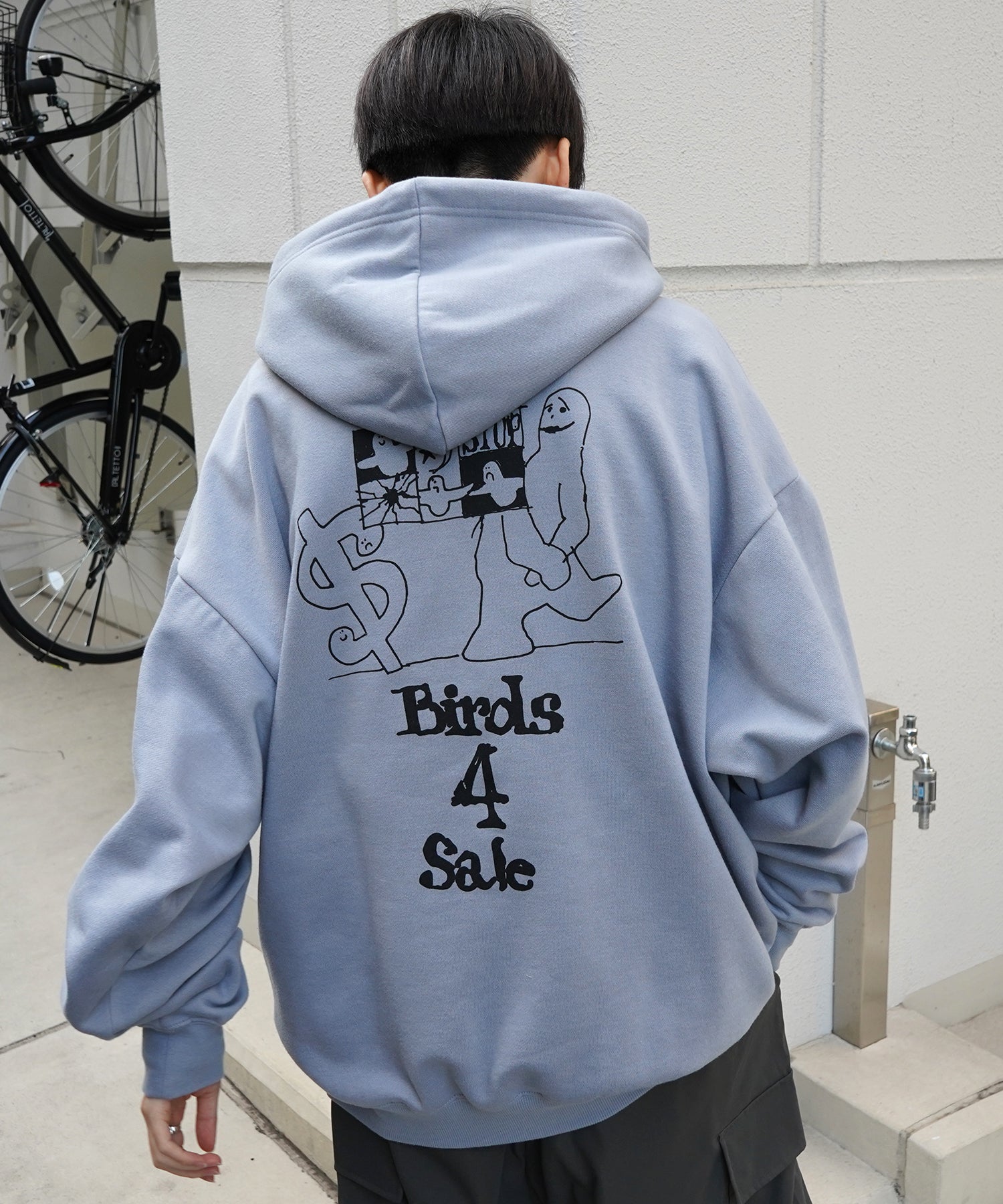【MARK GONZALES ARTWORK COLLECTION / マーク ゴンザレス】別注 ビッグシルエット イラストバックプリント プルオーバーパーカー