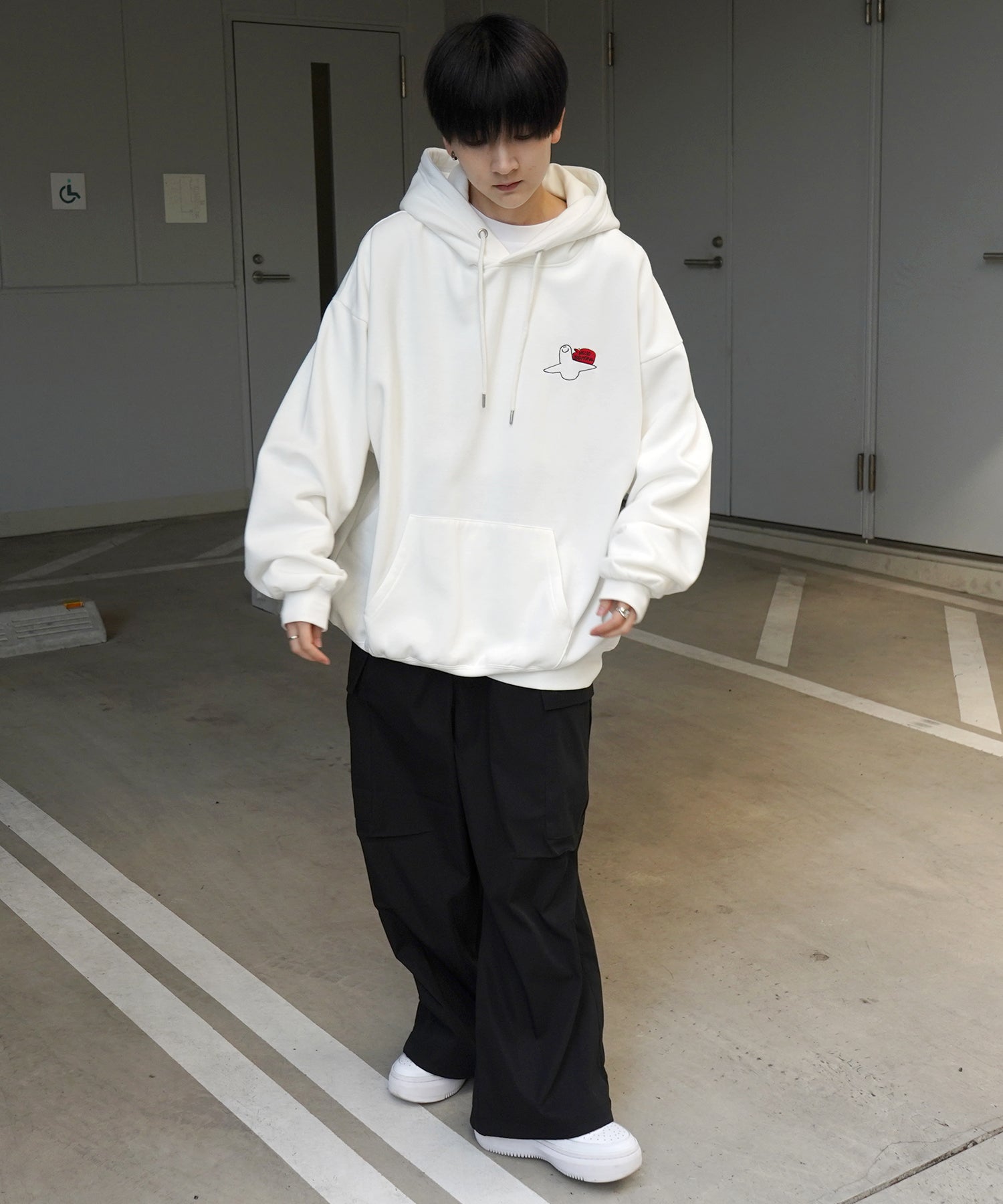 【MARK GONZALES ARTWORK COLLECTION / マーク ゴンザレス】別注 ビッグシルエット イラストバックプリント プルオーバーパーカー