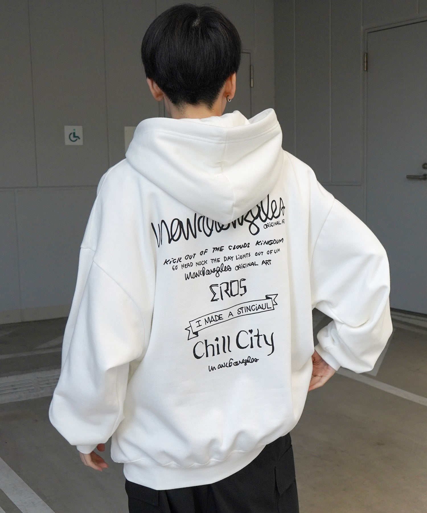 【MARK GONZALES ARTWORK COLLECTION / マーク ゴンザレス】別注 ビッグシルエット イラストバックプリント プルオーバーパーカー