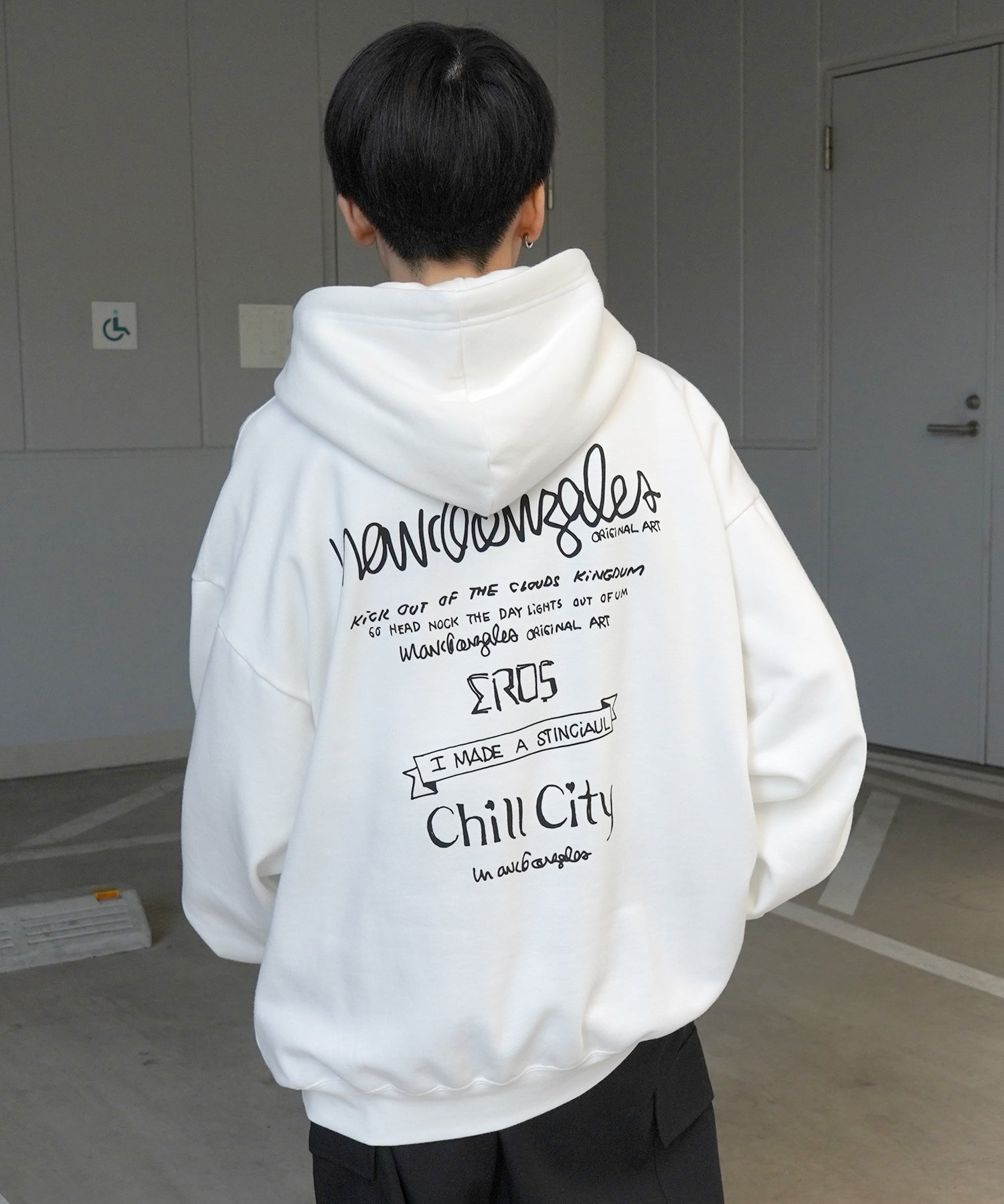 【MARK GONZALES ARTWORK COLLECTION / マーク ゴンザレス】別注 ビッグシルエット イラストバックプリント プルオーバーパーカー
