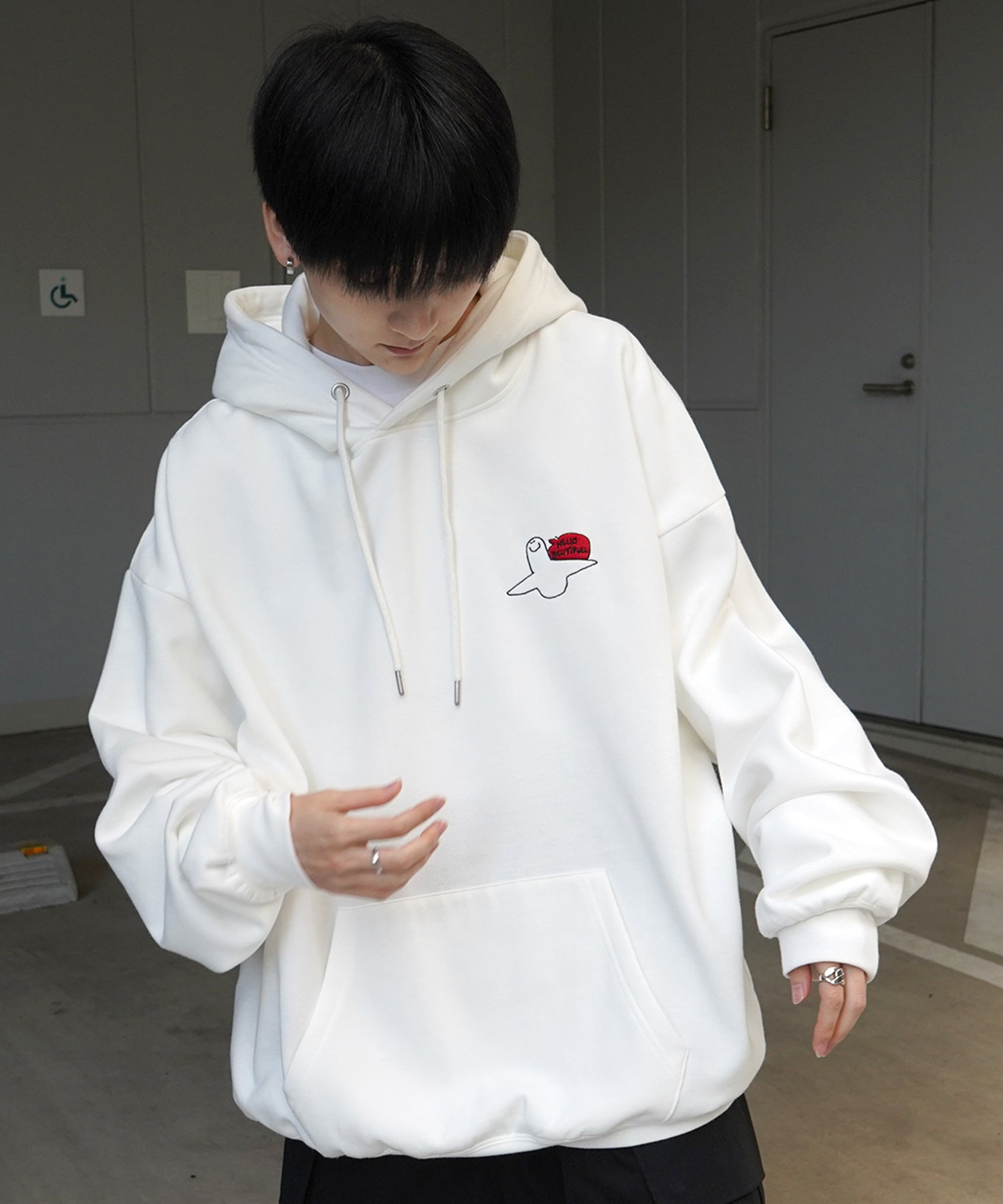 【MARK GONZALES ARTWORK COLLECTION / マーク ゴンザレス】別注 ビッグシルエット イラストバックプリント プルオーバーパーカー