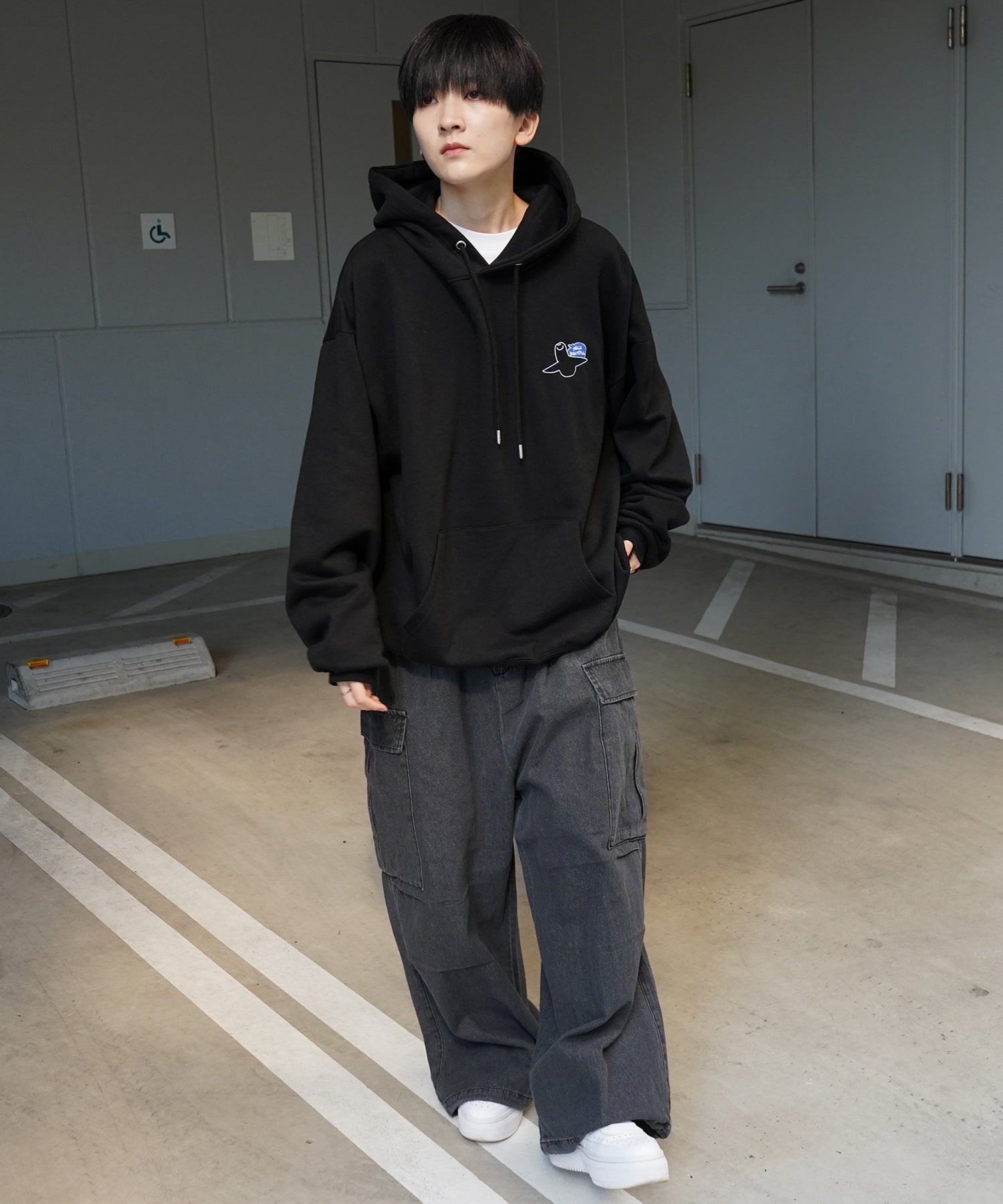 【MARK GONZALES ARTWORK COLLECTION / マーク ゴンザレス】別注 ビッグシルエット イラストバックプリント プルオーバーパーカー