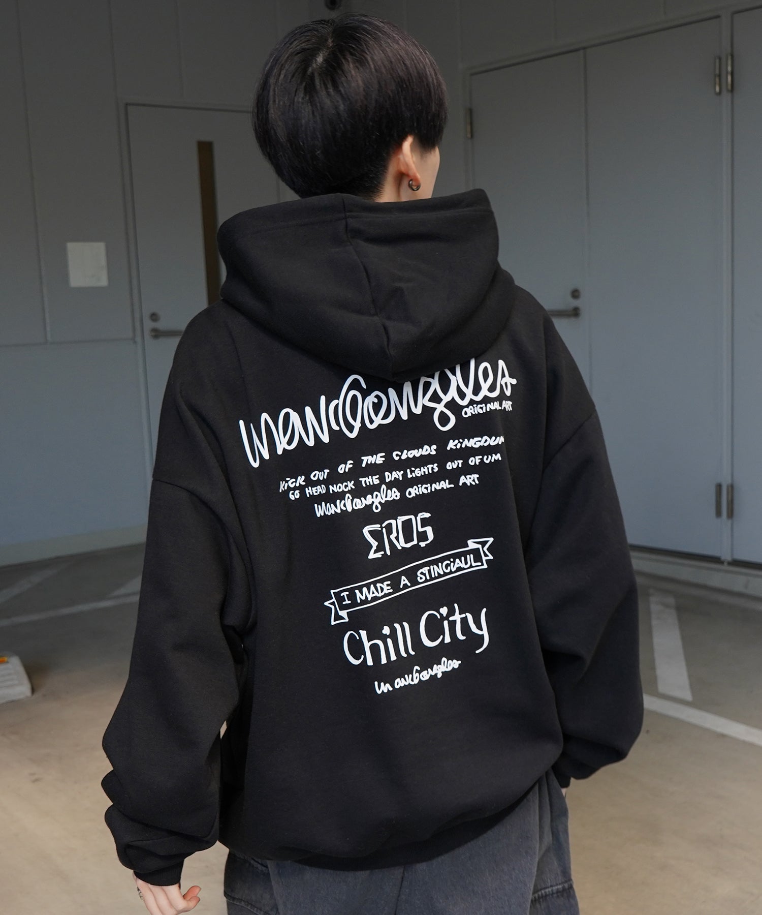 【MARK GONZALES ARTWORK COLLECTION / マーク ゴンザレス】別注 ビッグシルエット イラストバックプリント プルオーバーパーカー