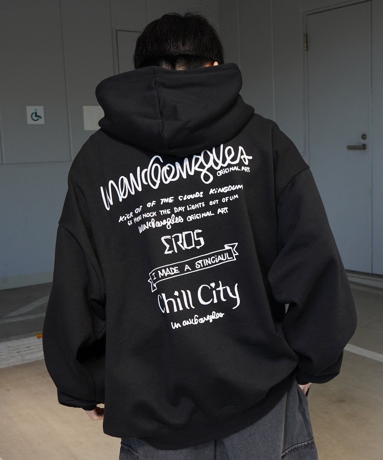 【MARK GONZALES ARTWORK COLLECTION / マーク ゴンザレス】別注 ビッグシルエット イラストバックプリント プルオーバーパーカー