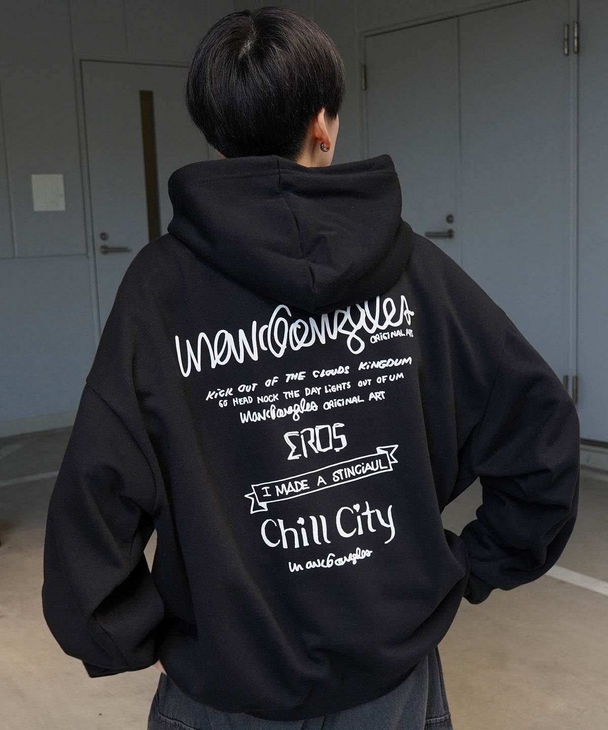 【MARK GONZALES ARTWORK COLLECTION / マーク ゴンザレス】別注 ビッグシルエット イラストバックプリント プルオーバーパーカー