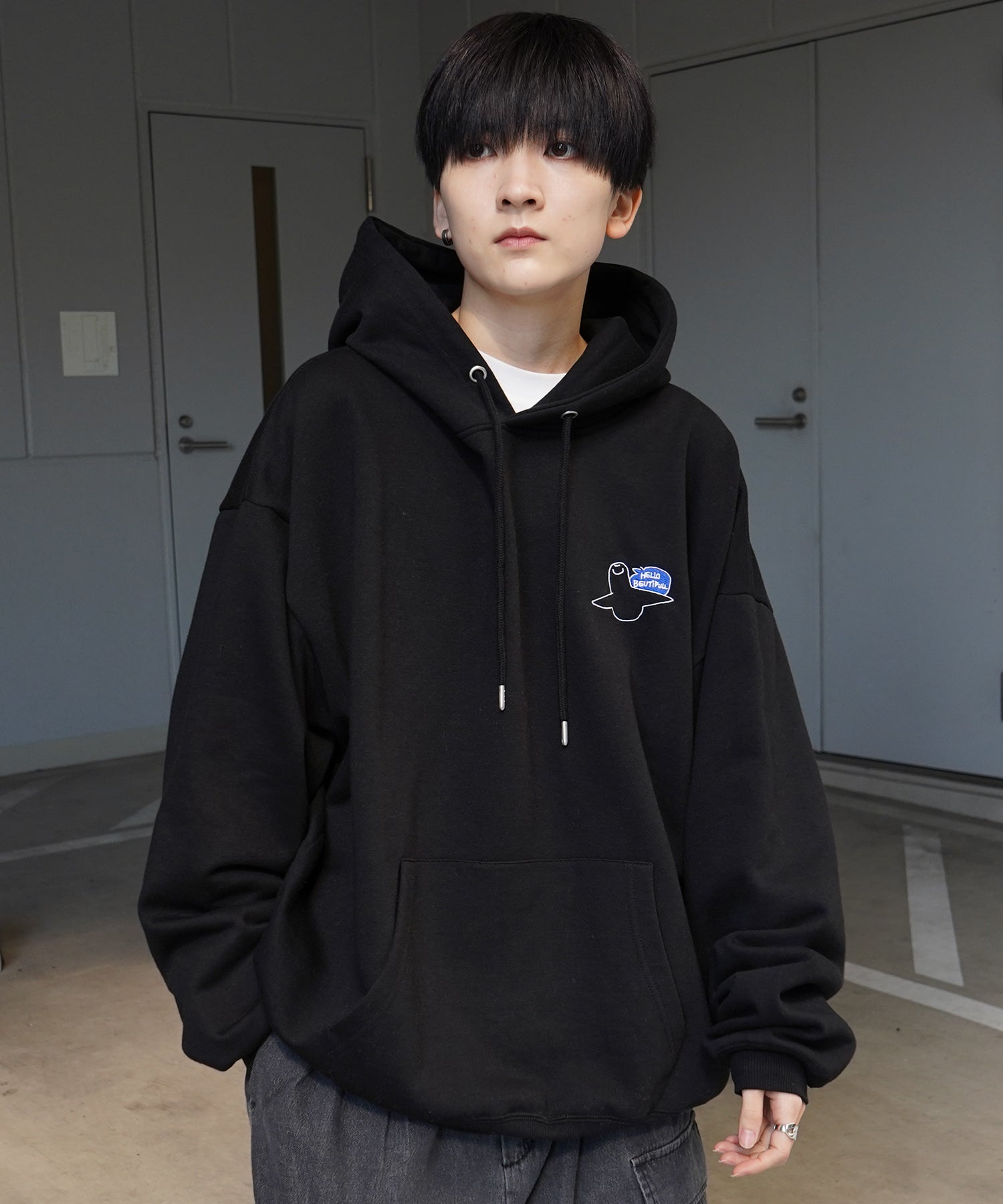 【MARK GONZALES ARTWORK COLLECTION / マーク ゴンザレス】別注 ビッグシルエット イラストバックプリント プルオーバーパーカー