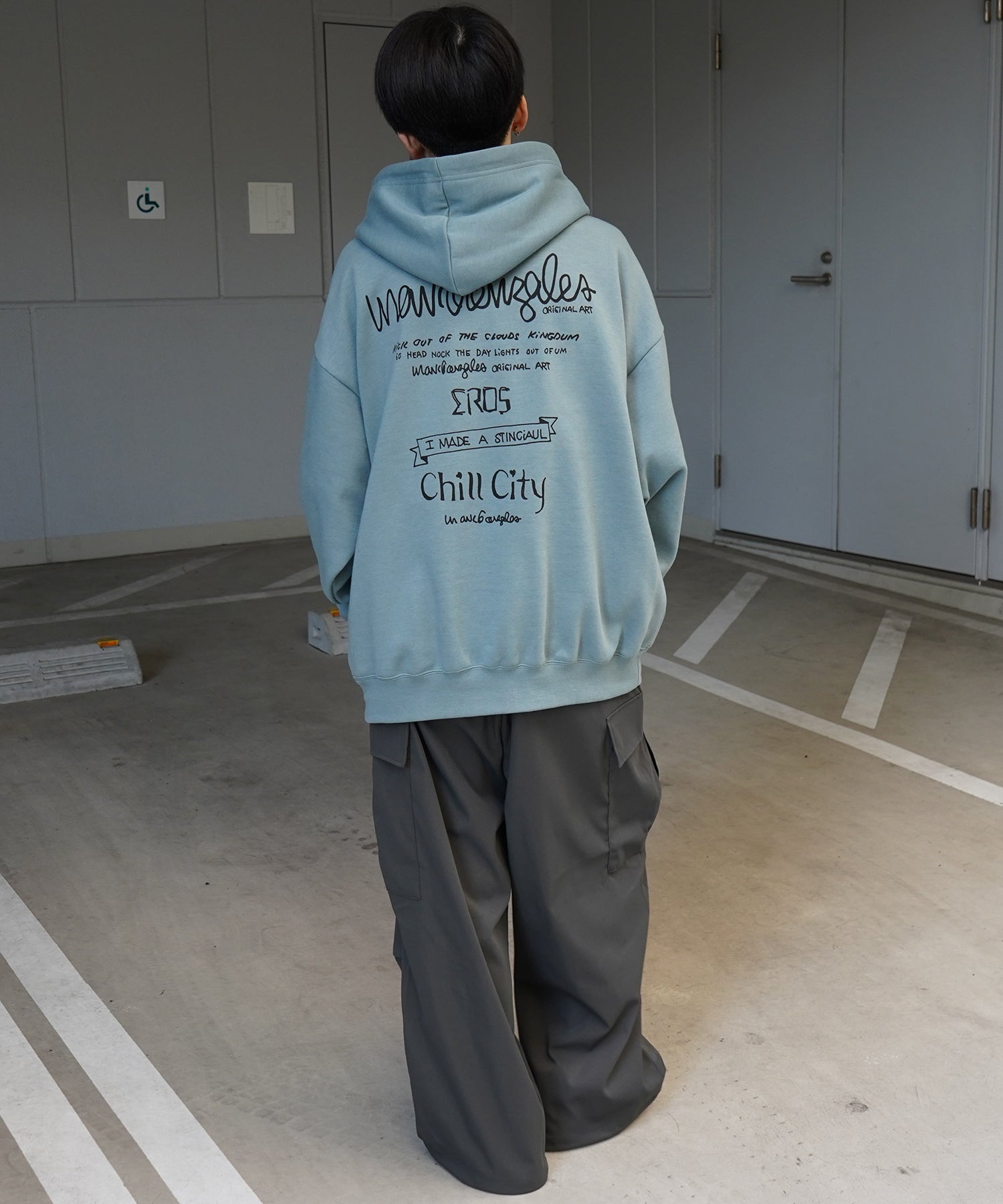 【MARK GONZALES ARTWORK COLLECTION / マーク ゴンザレス】別注 ビッグシルエット イラストバックプリント プルオーバーパーカー
