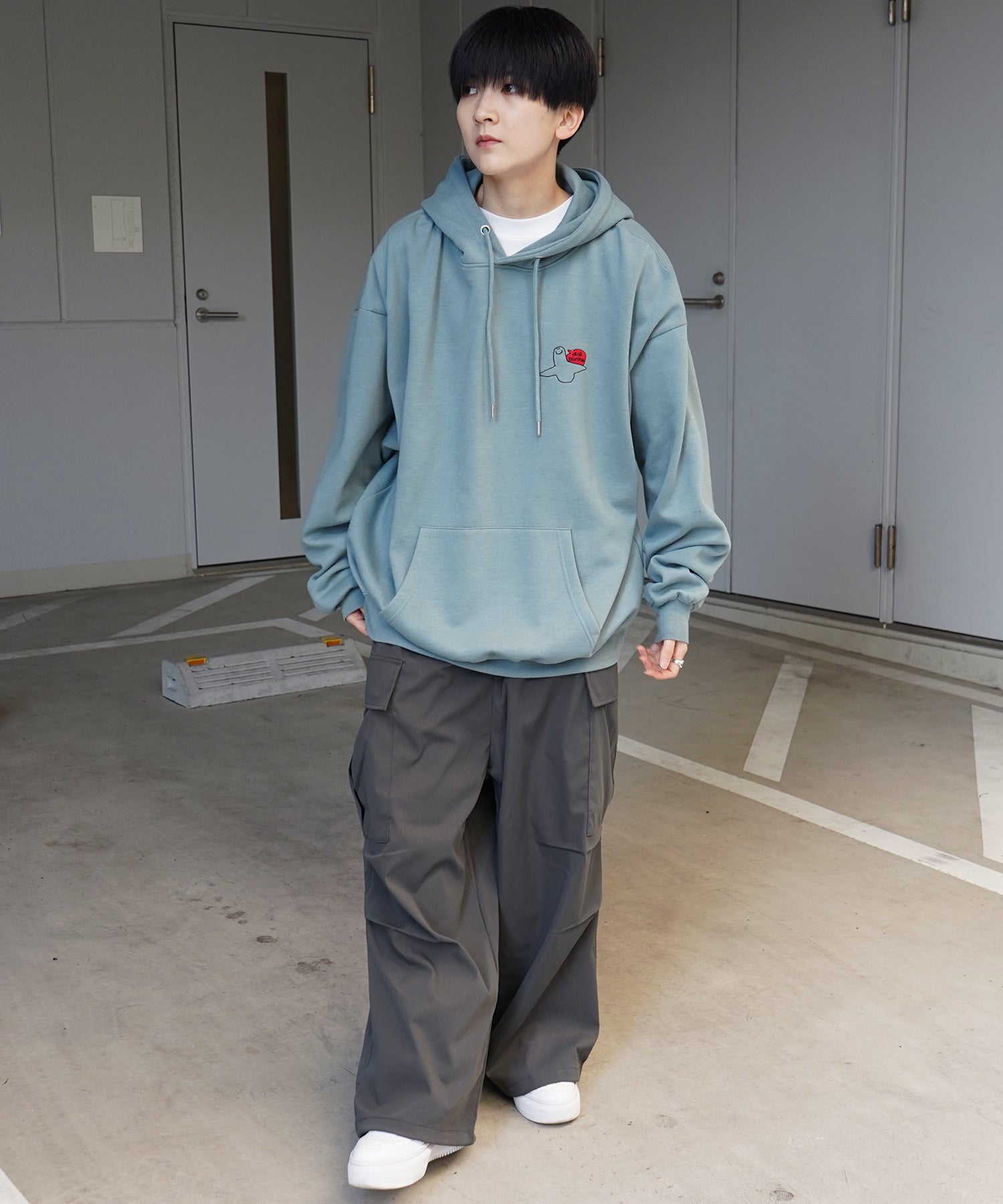 【MARK GONZALES ARTWORK COLLECTION / マーク ゴンザレス】別注 ビッグシルエット イラストバックプリント プルオーバーパーカー