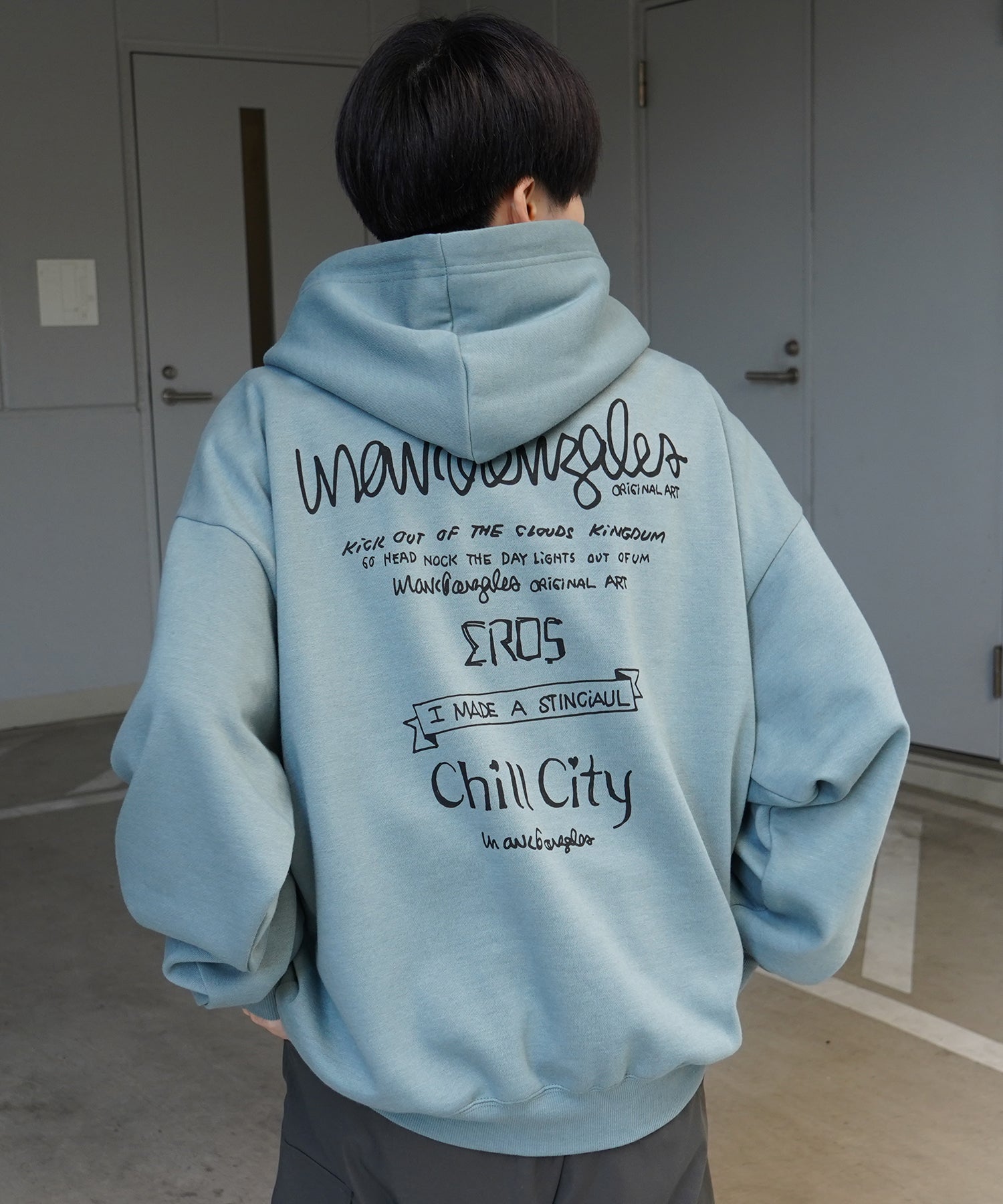 【MARK GONZALES ARTWORK COLLECTION / マーク ゴンザレス】別注 ビッグシルエット イラストバックプリント プルオーバーパーカー