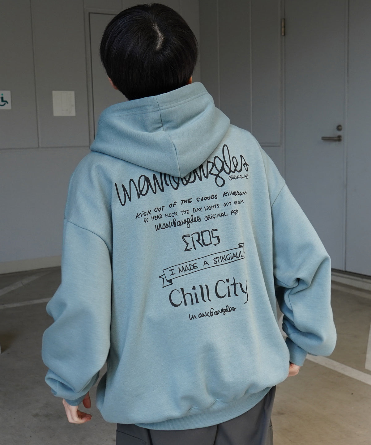 【MARK GONZALES ARTWORK COLLECTION / マーク ゴンザレス】別注 ビッグシルエット イラストバックプリント プルオーバーパーカー