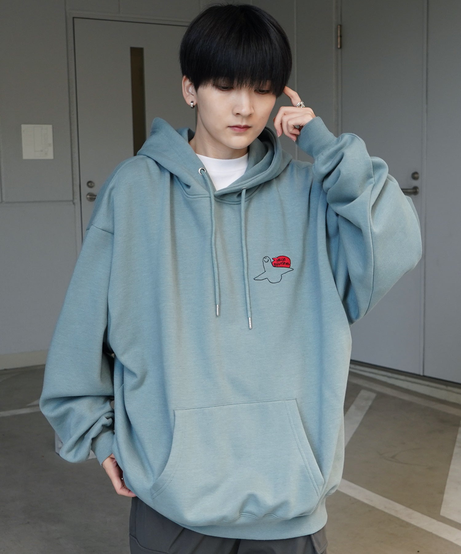 【MARK GONZALES ARTWORK COLLECTION / マーク ゴンザレス】別注 ビッグシルエット イラストバックプリント プルオーバーパーカー