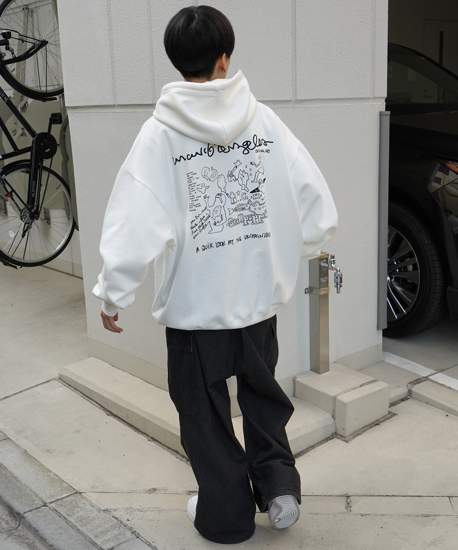 【MARK GONZALES ARTWORK COLLECTION / マーク ゴンザレス】別注 ビッグシルエット イラストバックプリント プルオーバーパーカー