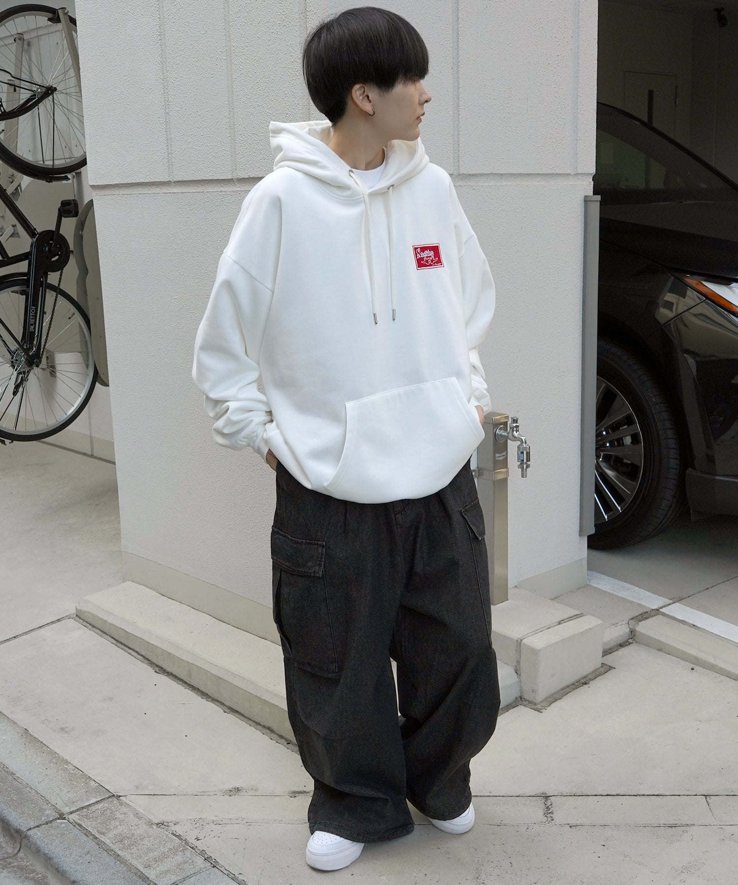 【MARK GONZALES ARTWORK COLLECTION / マーク ゴンザレス】別注 ビッグシルエット イラストバックプリント プルオーバーパーカー