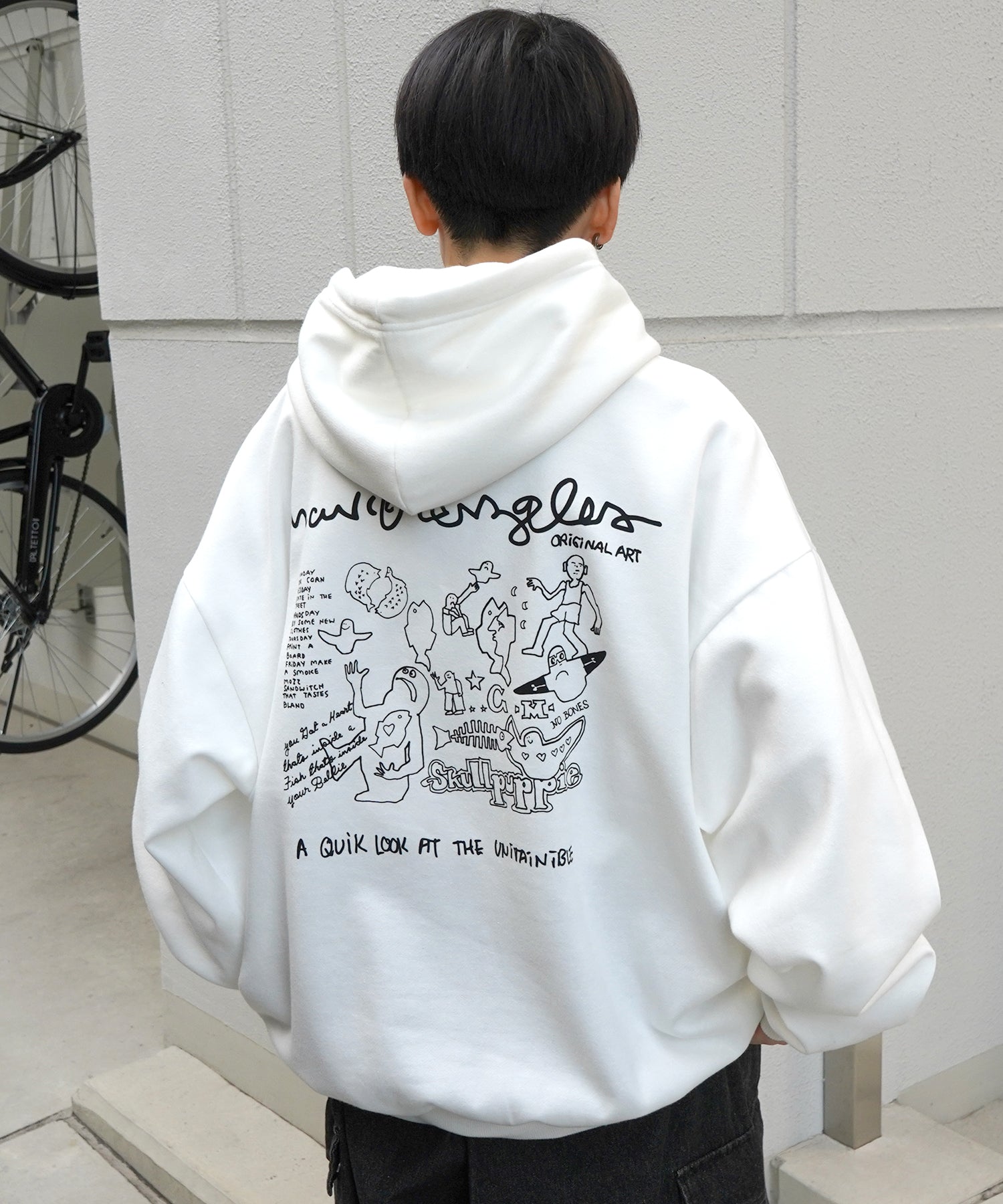 【MARK GONZALES ARTWORK COLLECTION / マーク ゴンザレス】別注 ビッグシルエット イラストバックプリント プルオーバーパーカー