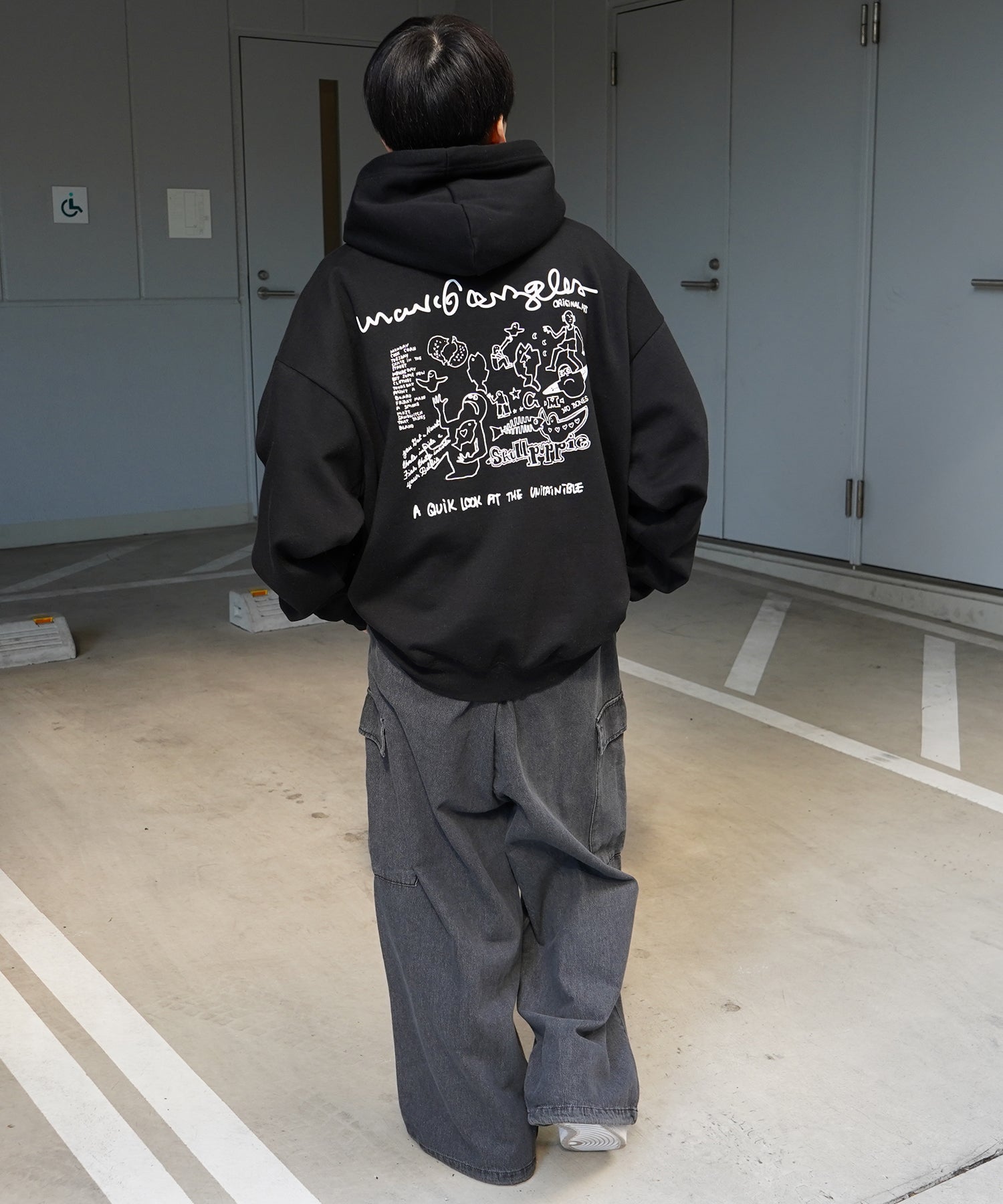 【MARK GONZALES ARTWORK COLLECTION / マーク ゴンザレス】別注 ビッグシルエット イラストバックプリント プルオーバーパーカー