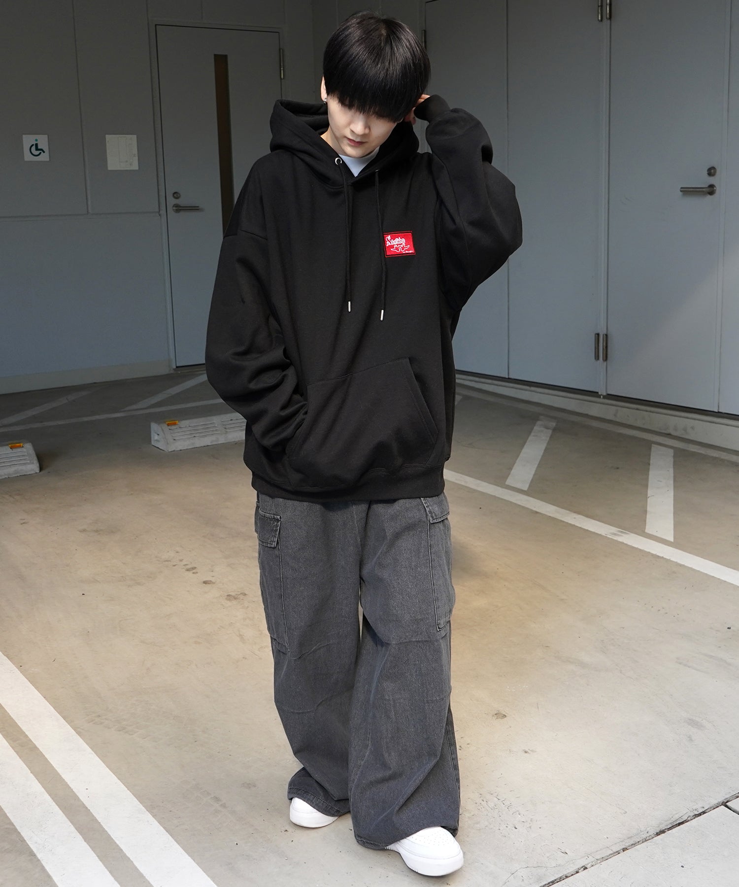 【MARK GONZALES ARTWORK COLLECTION / マーク ゴンザレス】別注 ビッグシルエット イラストバックプリント プルオーバーパーカー