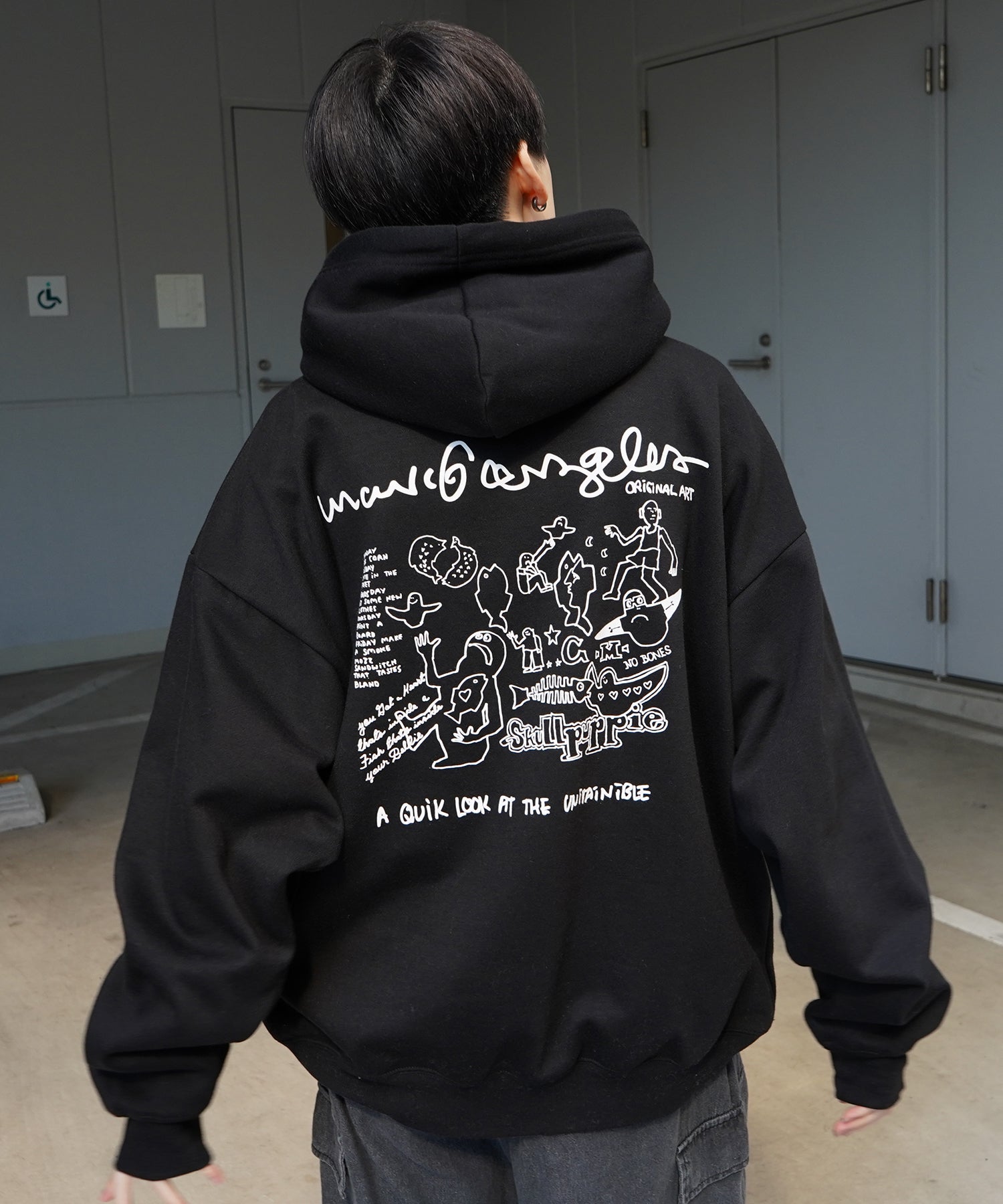 【MARK GONZALES ARTWORK COLLECTION / マーク ゴンザレス】別注 ビッグシルエット イラストバックプリント プルオーバーパーカー