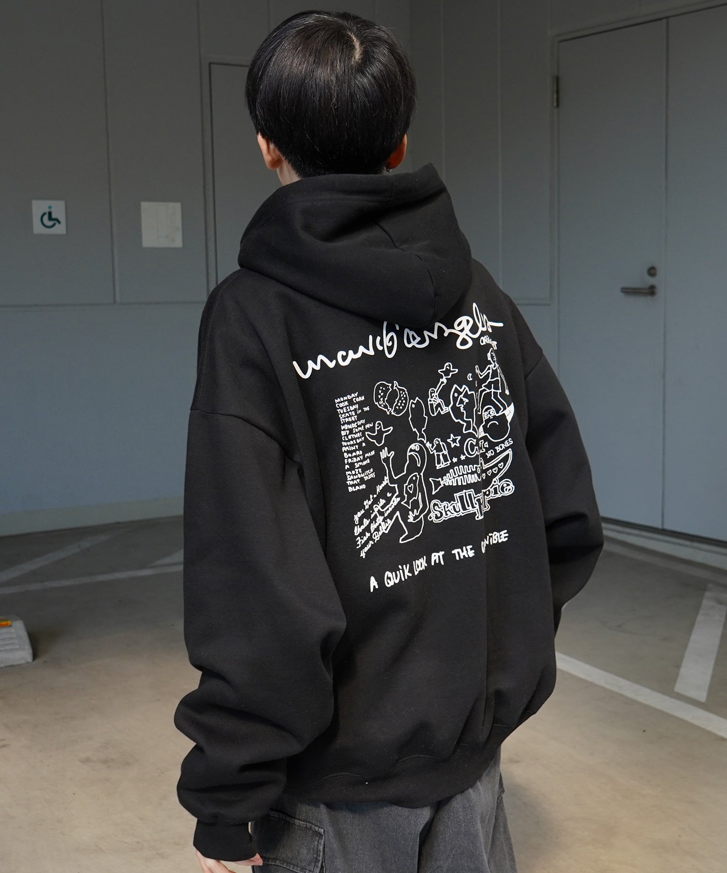 【MARK GONZALES ARTWORK COLLECTION / マーク ゴンザレス】別注 ビッグシルエット イラストバックプリント プルオーバーパーカー