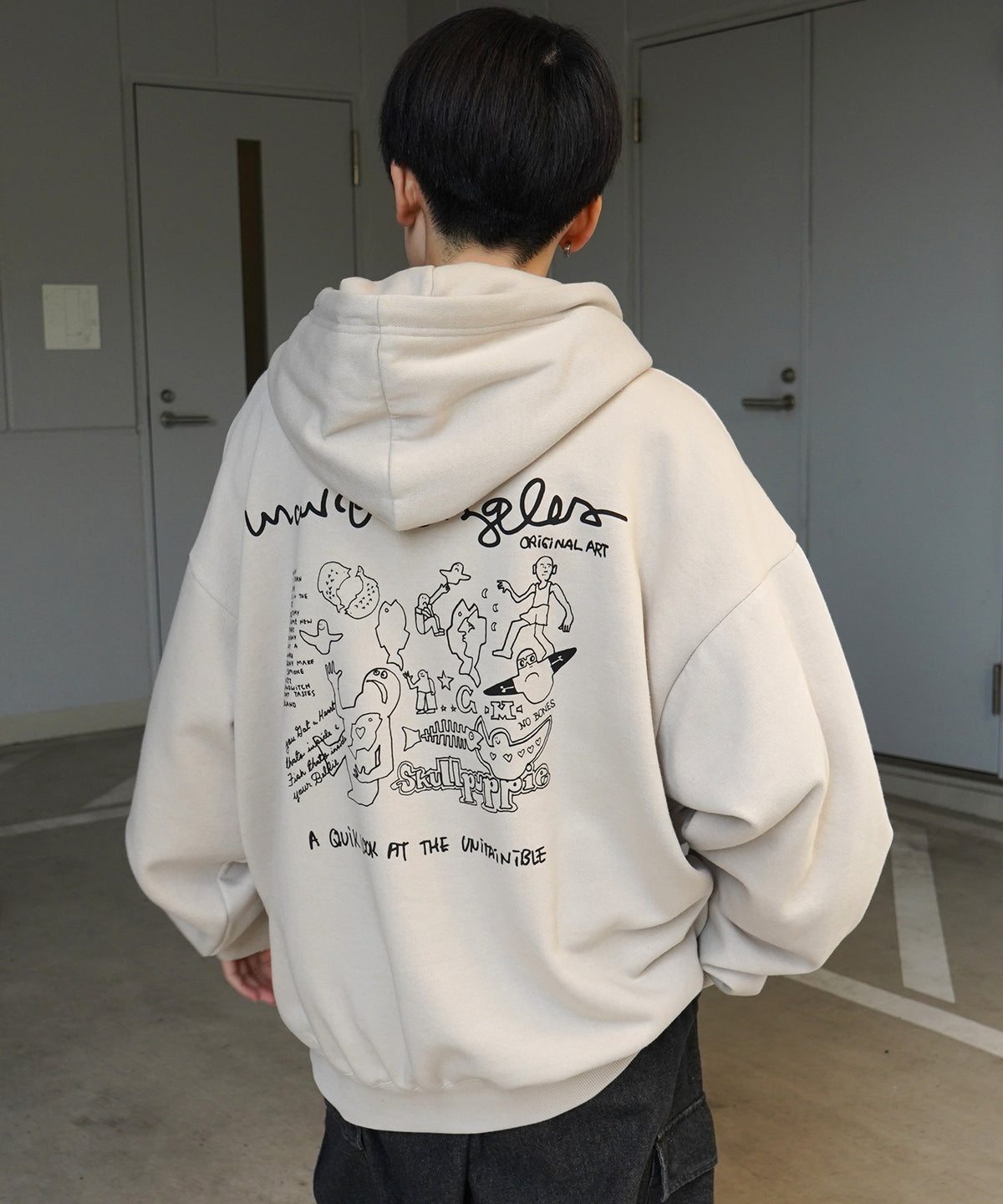 【MARK GONZALES ARTWORK COLLECTION / マーク ゴンザレス】別注 ビッグシルエット イラストバックプリント プルオーバーパーカー