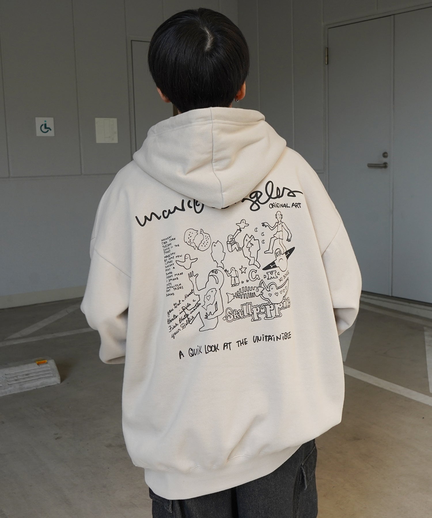 【MARK GONZALES ARTWORK COLLECTION / マーク ゴンザレス】別注 ビッグシルエット イラストバックプリント プルオーバーパーカー