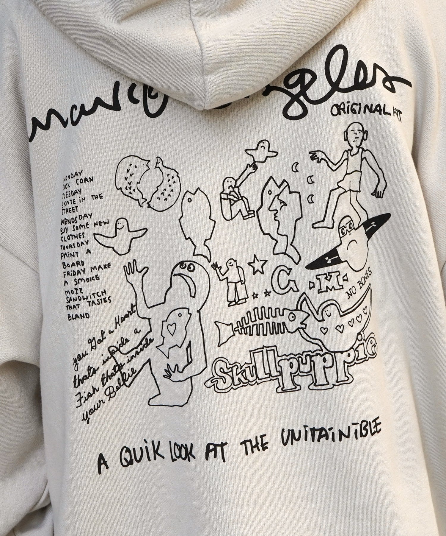 【MARK GONZALES ARTWORK COLLECTION / マーク ゴンザレス】別注 ビッグシルエット イラストバックプリント プルオーバーパーカー