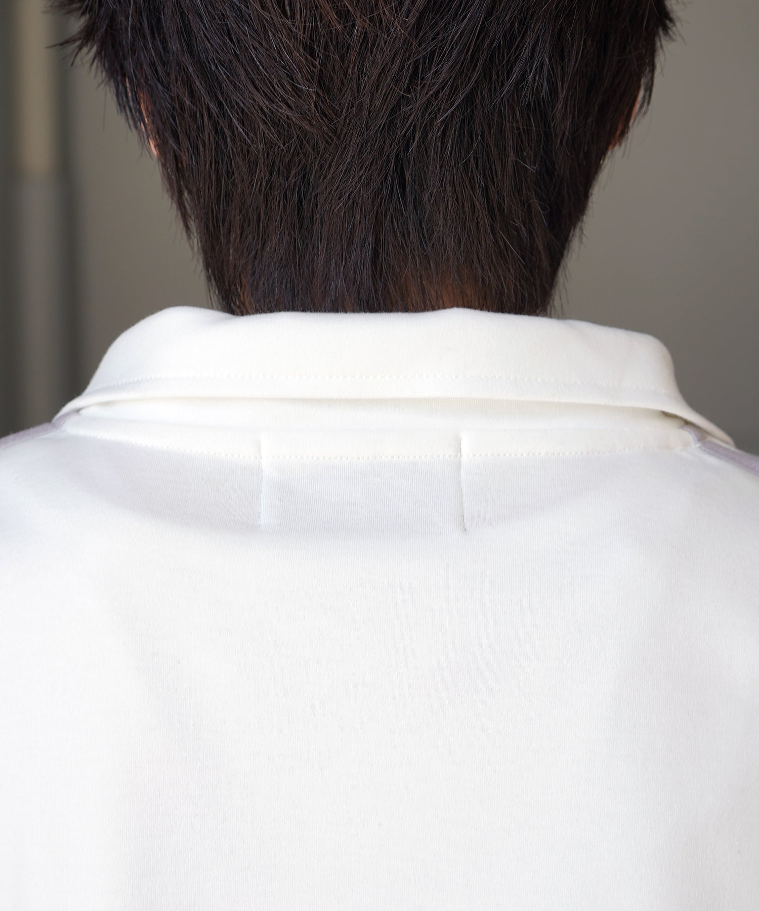 25SS ナチュラルドレープ とろみポンチ ルーズシルエット ドロスト サイドライン ハーフジップ半袖Tシャツ