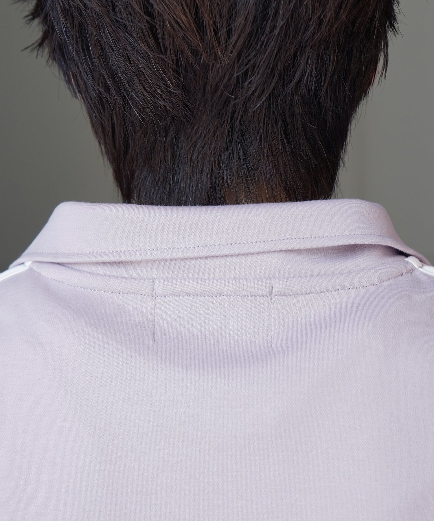 25SS ナチュラルドレープ とろみポンチ ルーズシルエット ドロスト サイドライン ハーフジップ半袖Tシャツ