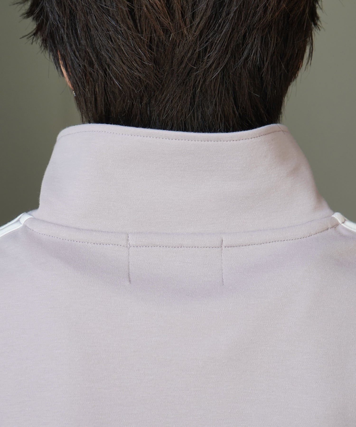 25SS ナチュラルドレープ とろみポンチ ルーズシルエット ドロスト サイドライン ハーフジップ半袖Tシャツ