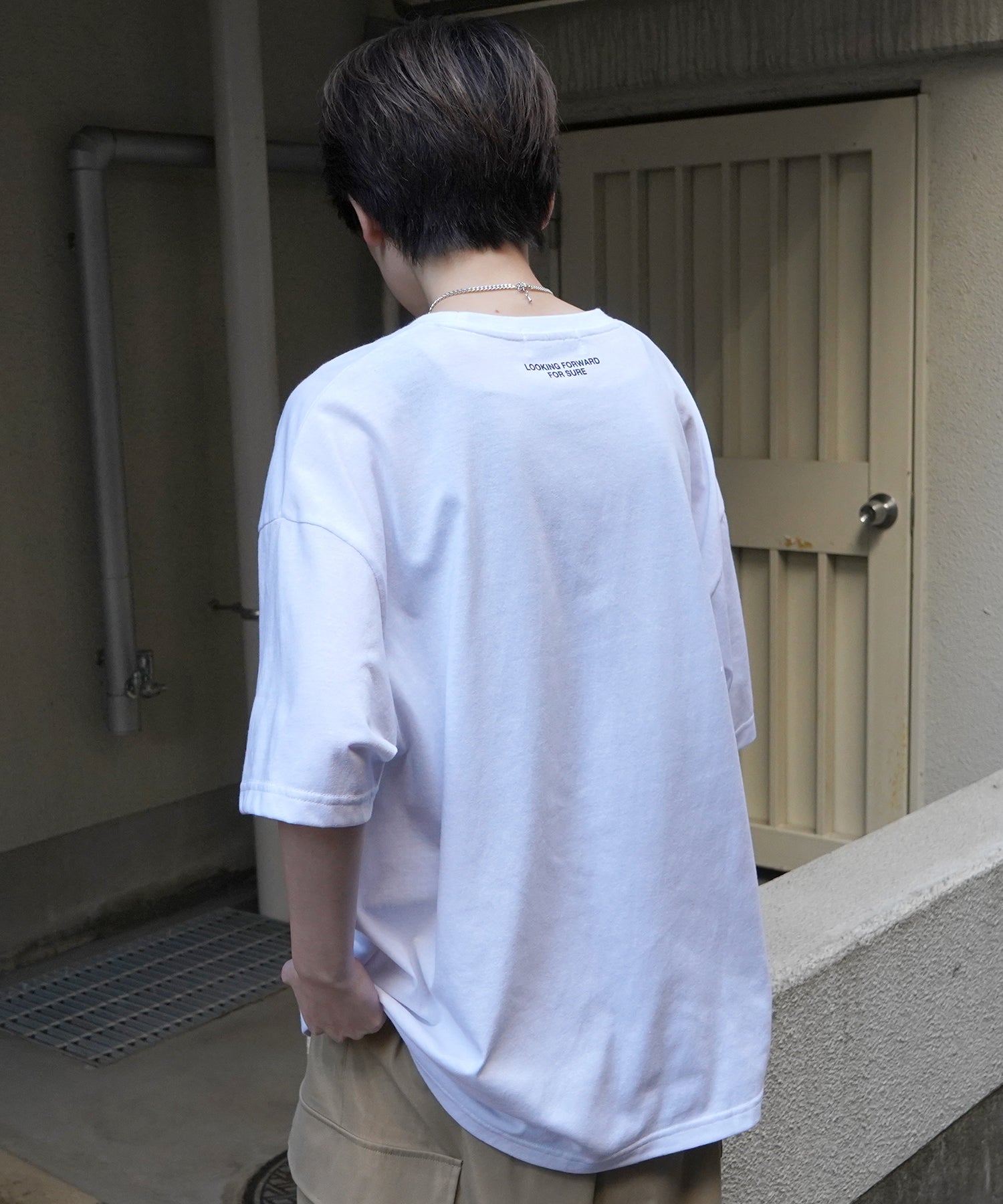 24SS 新柄 ヒゲオジサンB ワンポイント刺繍ロゴ ビッグシルエット半袖Tシャツ
