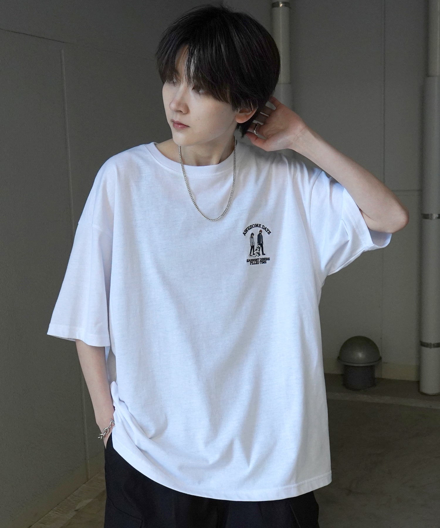 ウォーキングC ワンポイント刺繍ロゴ ビッグシルエット半袖Tシャツ