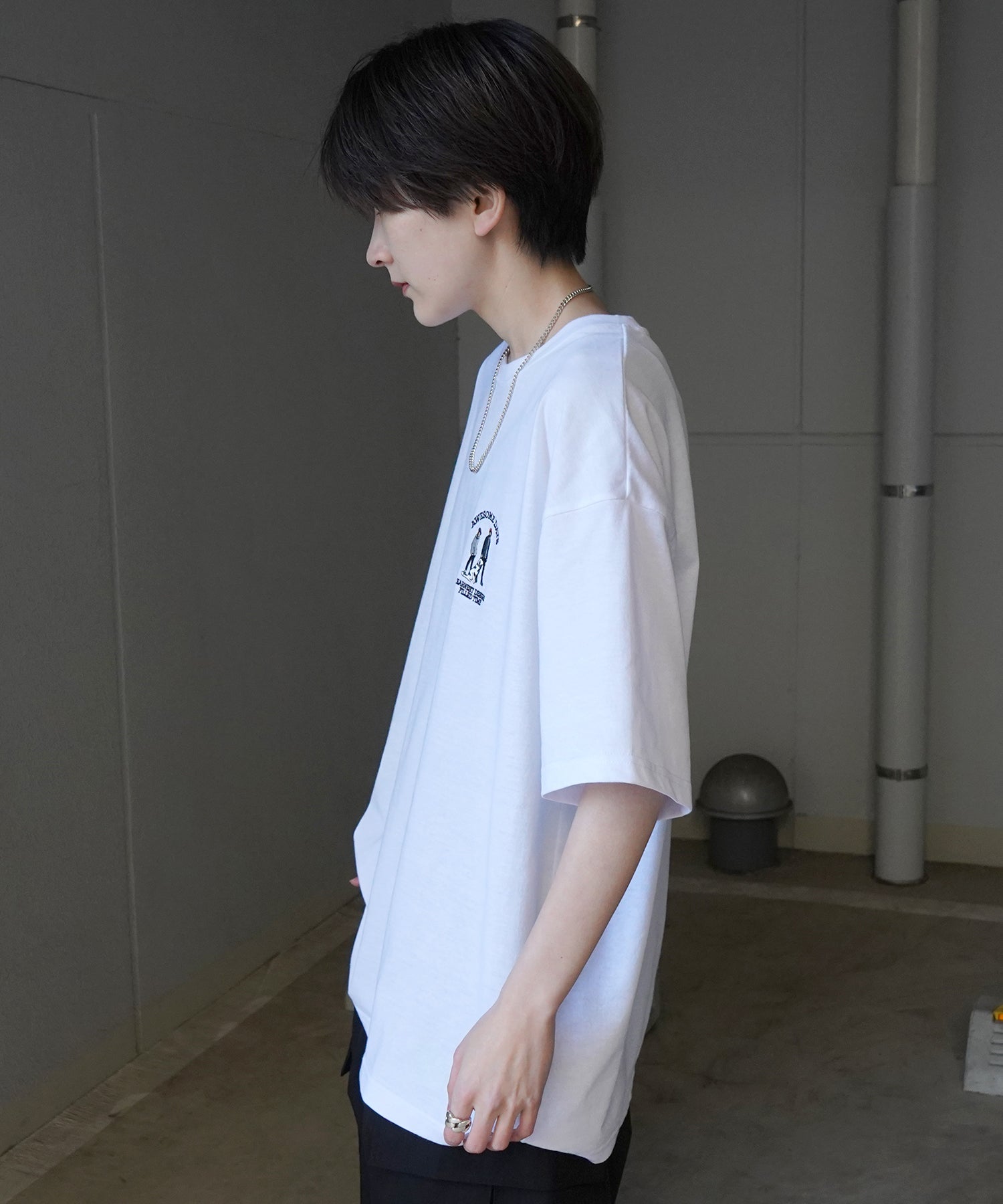 ウォーキングC ワンポイント刺繍ロゴ ビッグシルエット半袖Tシャツ