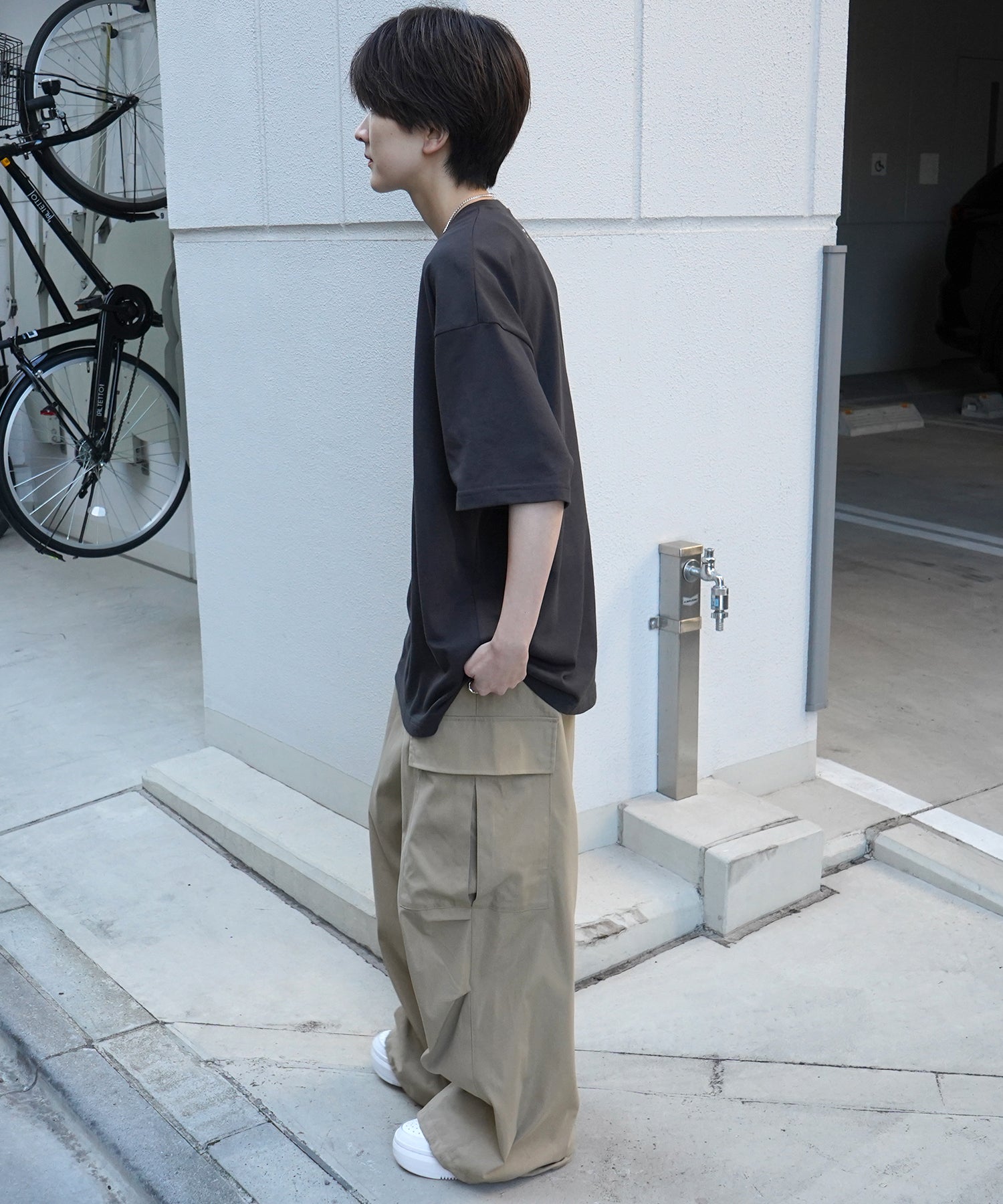 ウォーキングC ワンポイント刺繍ロゴ ビッグシルエット半袖Tシャツ