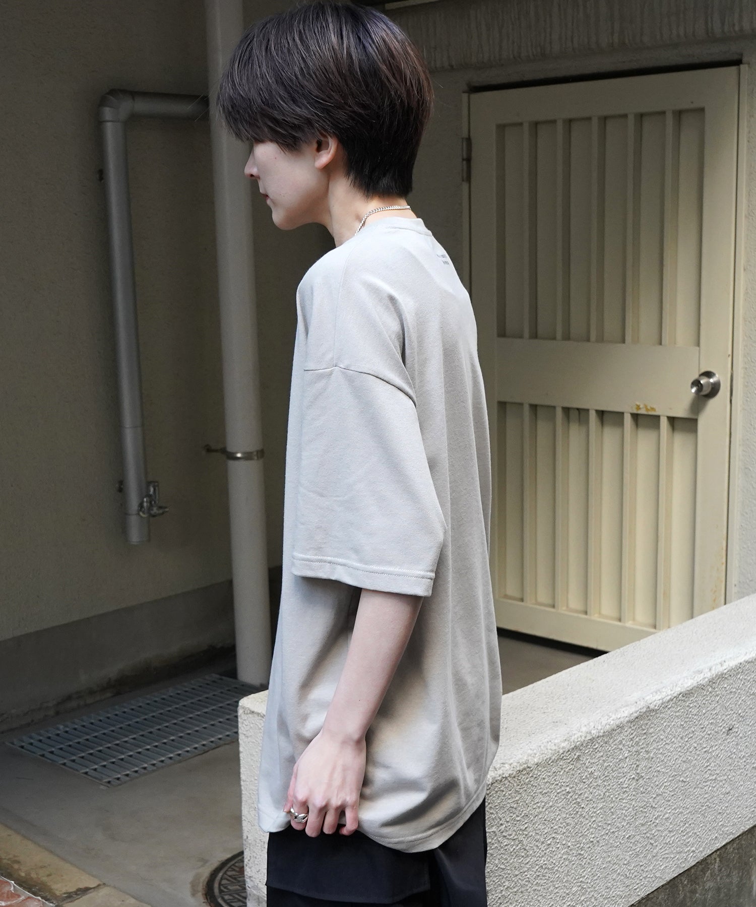 24SS 新柄 ウォーキングC ワンポイント刺繍ロゴ ビッグシルエット半袖Tシャツ
