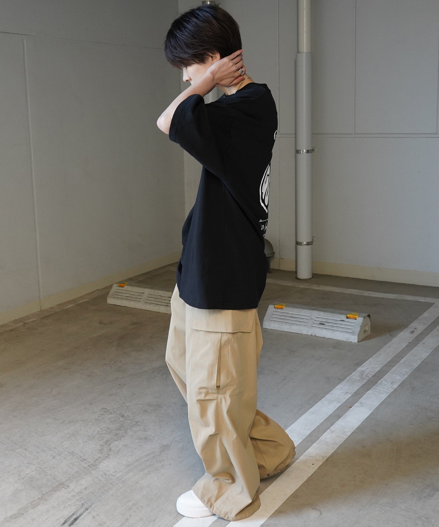 【MARK GONZALES ARTWORK COLLECTION / マーク ゴンザレス】フロント / バックプリント ワンポイント刺繍 モチーフ ビッグシルエットTシャツ