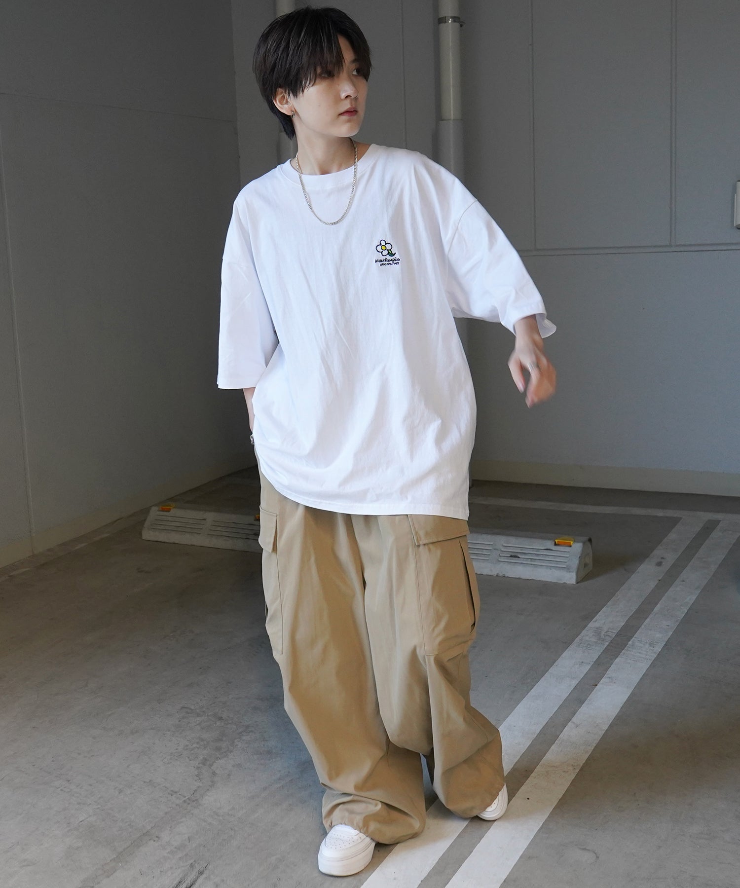 【MARK GONZALES ARTWORK COLLECTION / マーク ゴンザレス】フロント / バックプリント ワンポイント刺繍 モチーフ ビッグシルエットTシャツ