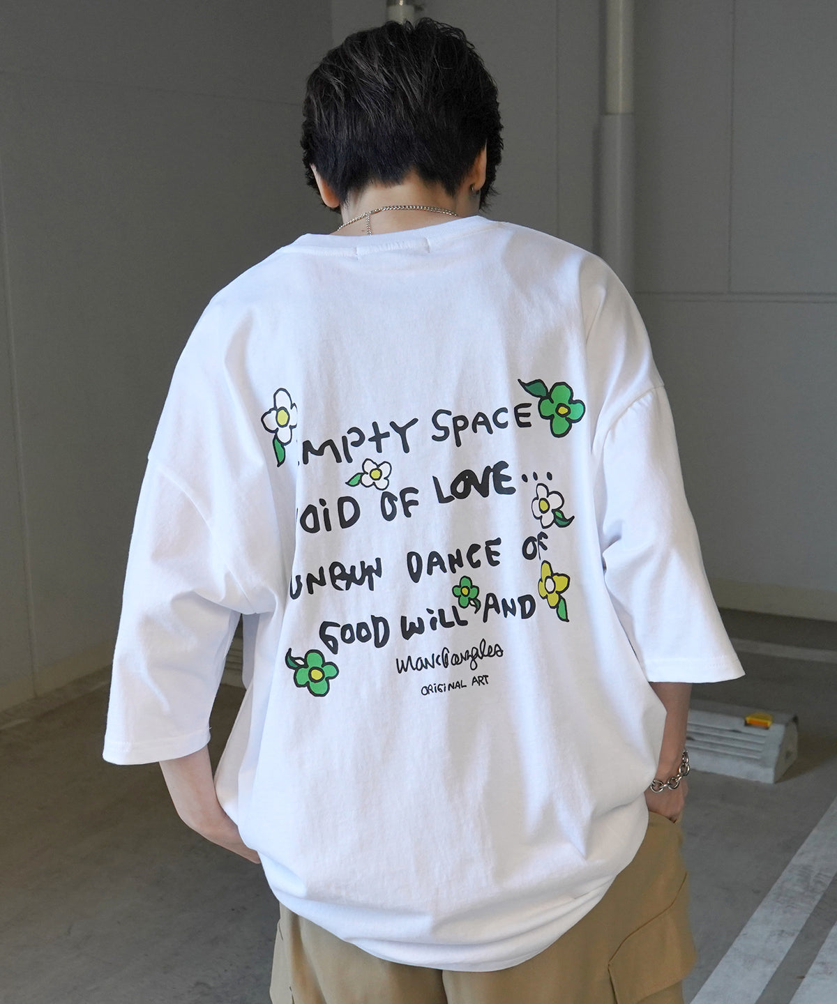 【MARK GONZALES ARTWORK COLLECTION / マーク ゴンザレス】フロント / バックプリント ワンポイント刺繍 モチーフ ビッグシルエットTシャツ