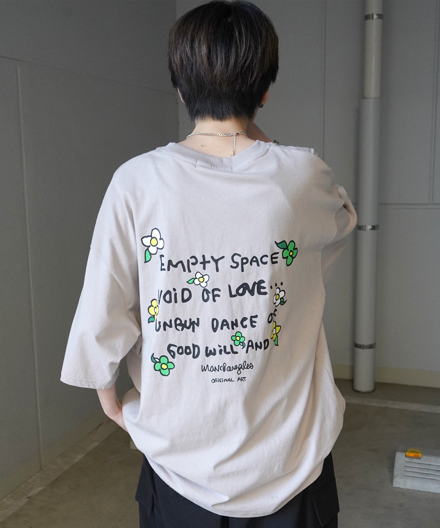 【MARK GONZALES ARTWORK COLLECTION / マーク ゴンザレス】フロント / バックプリント ワンポイント刺繍 モチーフ ビッグシルエットTシャツ