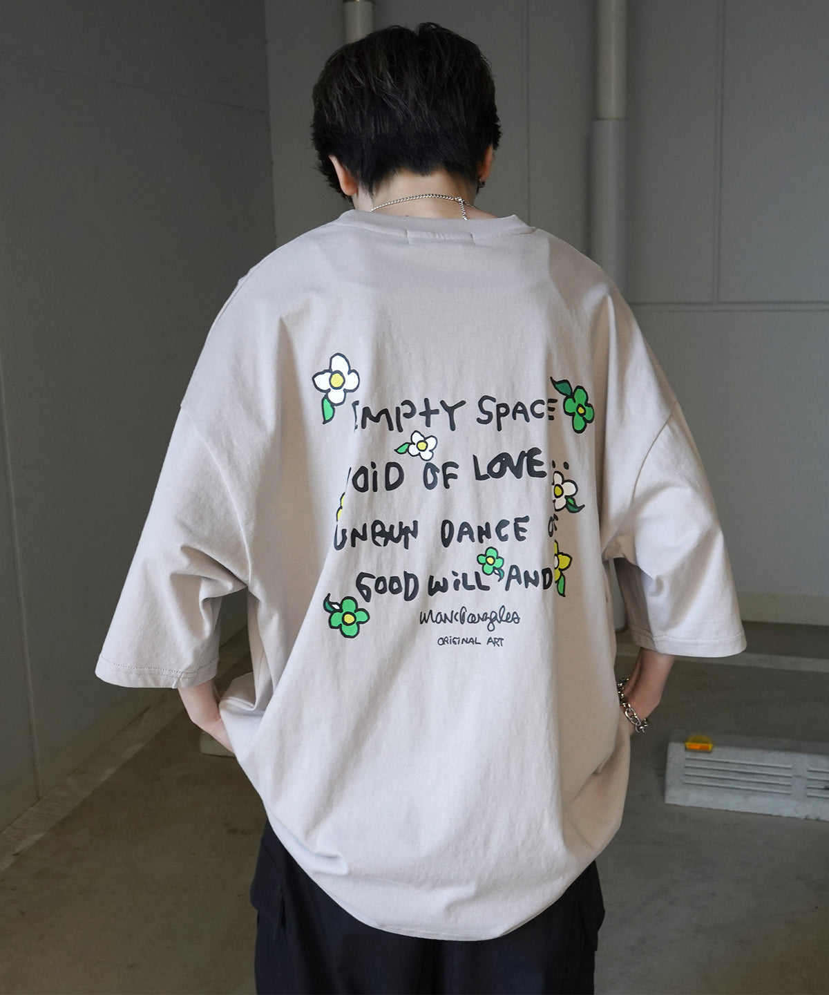 【MARK GONZALES ARTWORK COLLECTION / マーク ゴンザレス】フロント / バックプリント ワンポイント刺繍 モチーフ ビッグシルエットTシャツ