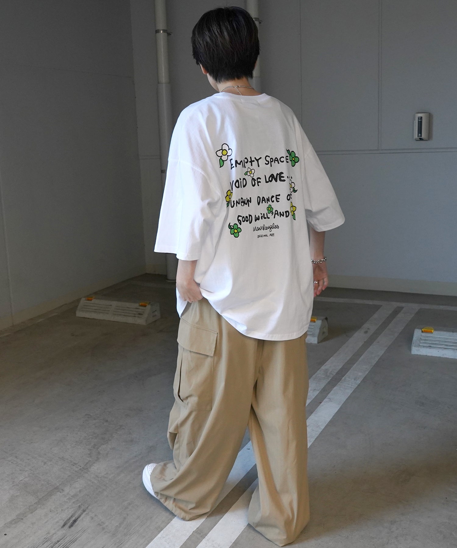 【MARK GONZALES ARTWORK COLLECTION / マーク ゴンザレス】フロント / バックプリント ワンポイント刺繍 モチーフ ビッグシルエットTシャツ