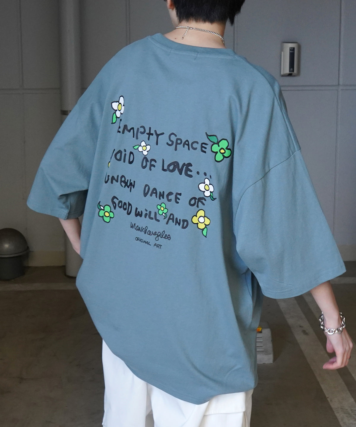 【MARK GONZALES ARTWORK COLLECTION / マーク ゴンザレス】フロント / バックプリント ワンポイント刺繍 モチーフ ビッグシルエットTシャツ