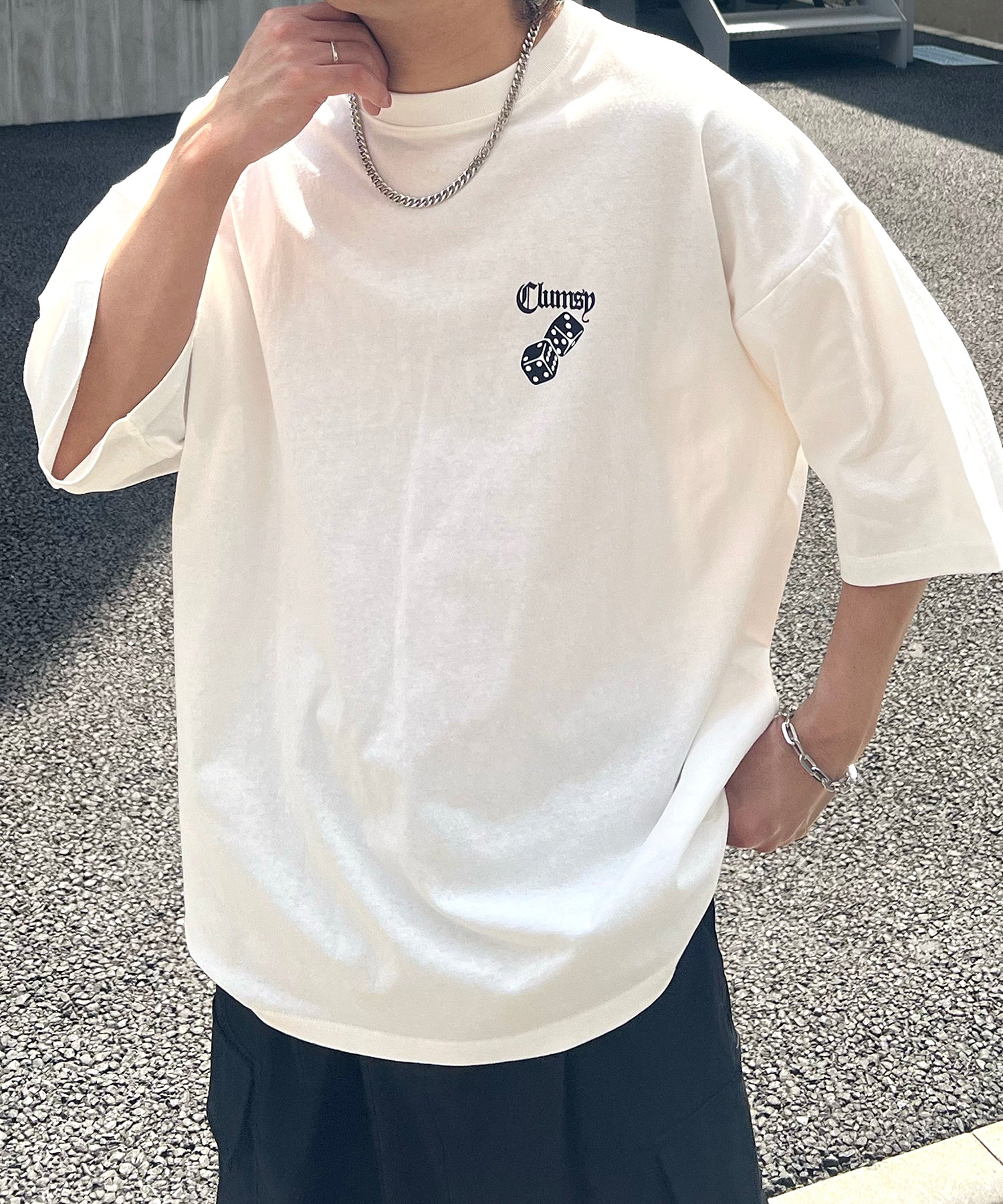 25SS 8ボール / ダイス / クラウン バックプリント ワンポイント ビッグシルエットTシャツ