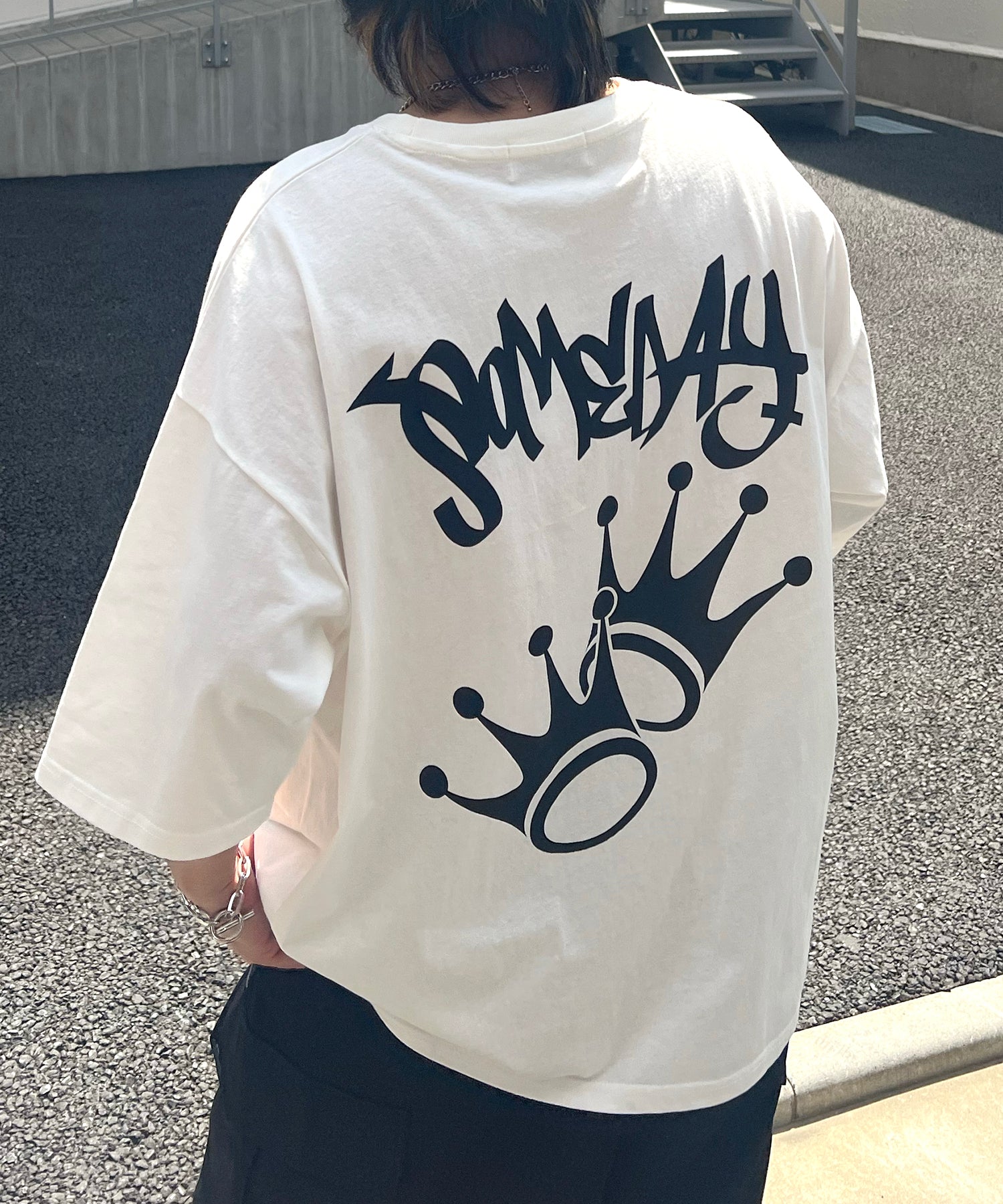 25SS 8ボール / ダイス / クラウン バックプリント ワンポイント ビッグシルエットTシャツ