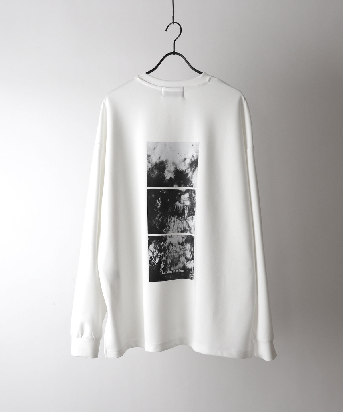 ドレープトロミ オーバーサイズ ワンポイント バックプリント ビッグシルエット ダンボールニット プルオーバースウェット