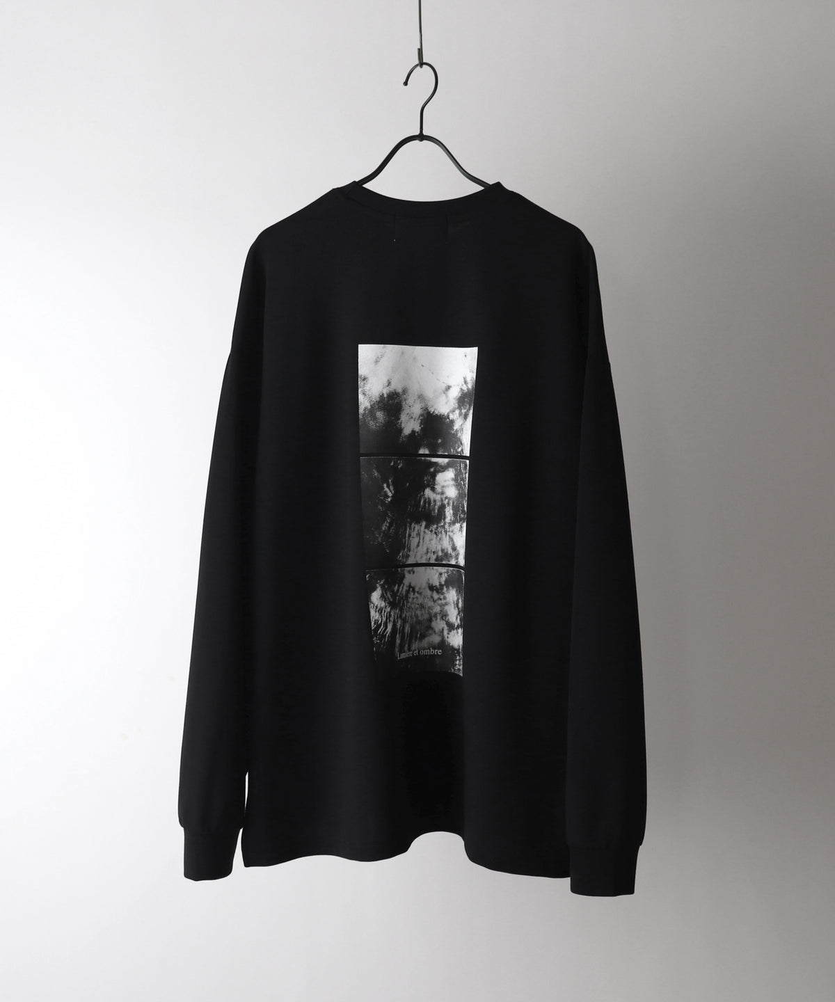 ドレープトロミ オーバーサイズ ワンポイント バックプリント ビッグシルエット ダンボールニット プルオーバースウェット