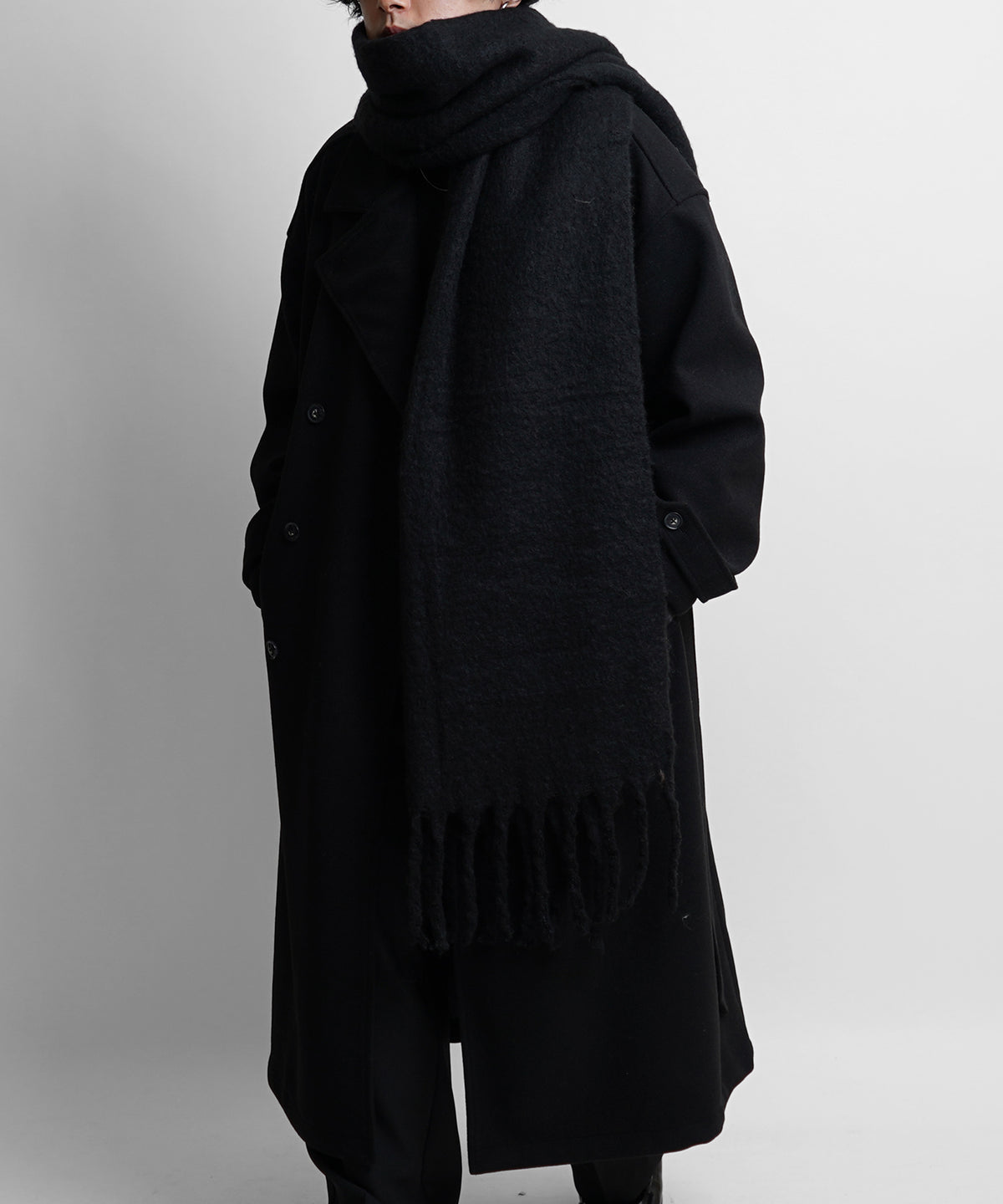 【新色追加】ベーシック ボリュームフリンジ大判マフラー