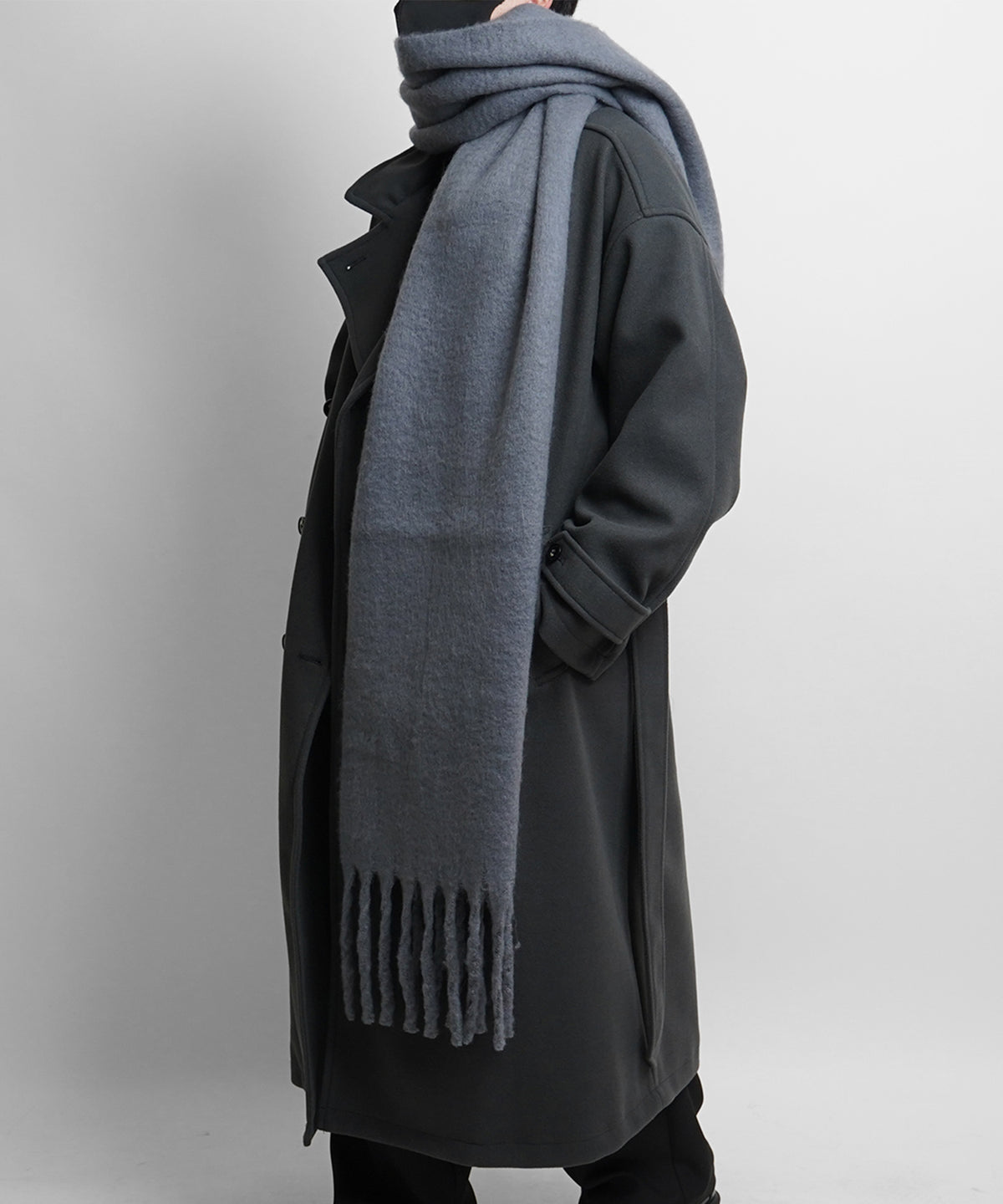 【新色追加】ベーシック ボリュームフリンジ大判マフラー