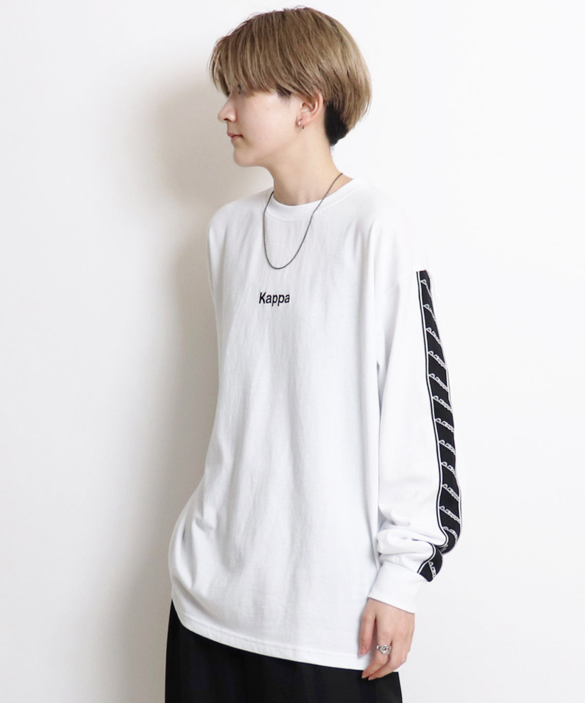 【Kappa/カッパ】別注 袖テープ 刺繍ロゴ ビッグシルエットロンT
