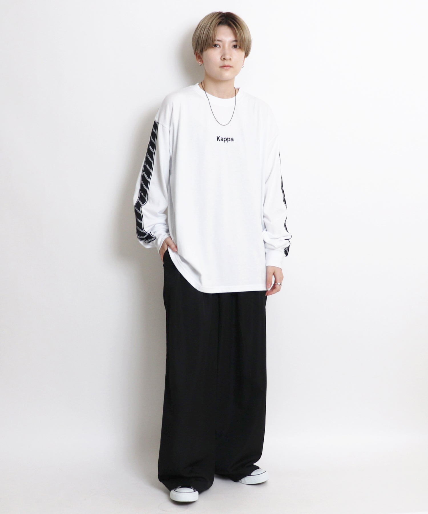 【Kappa/カッパ】別注 袖テープ 刺繍ロゴ ビッグシルエットロンT