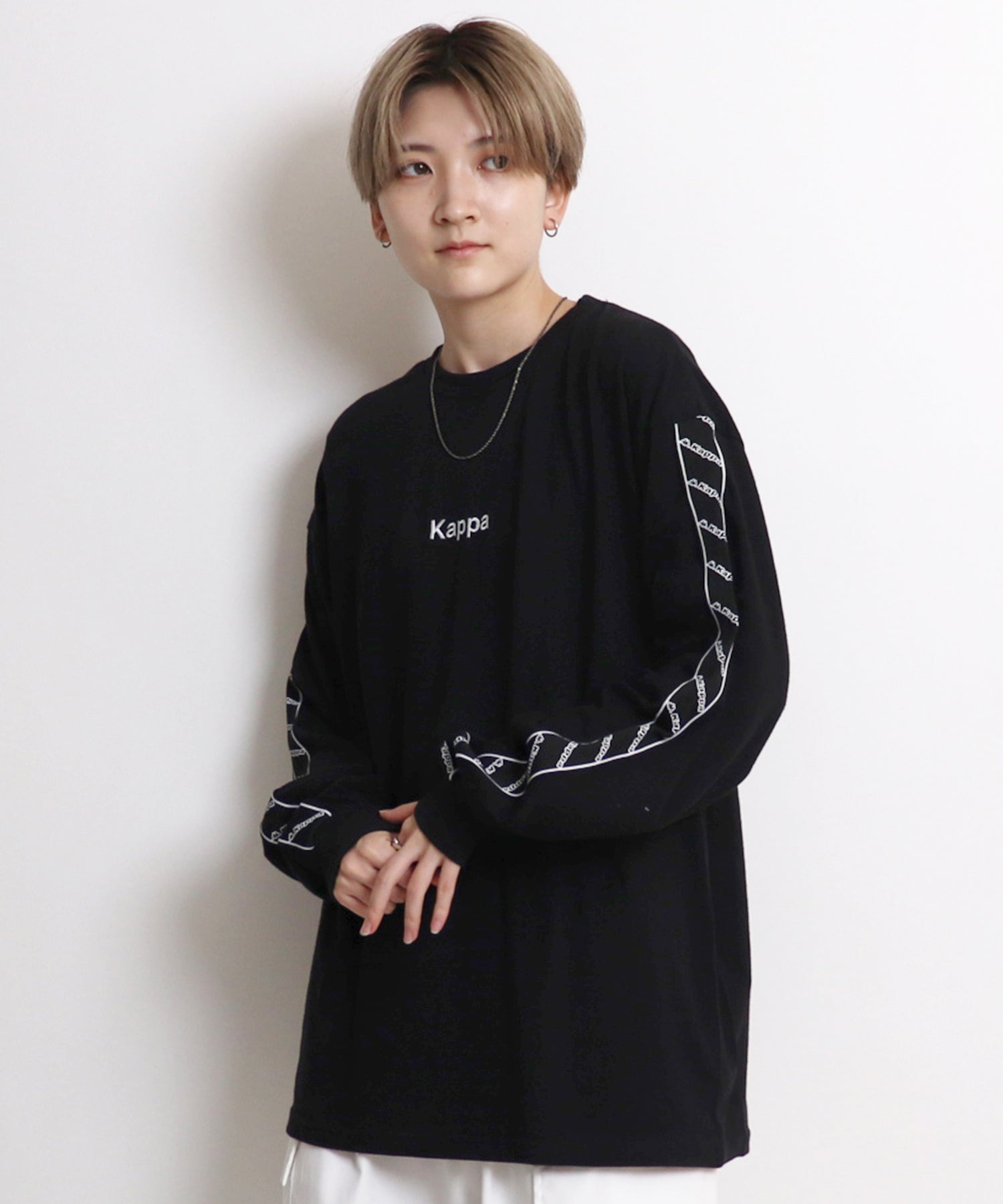 【Kappa/カッパ】別注 袖テープ 刺繍ロゴ ビッグシルエットロンT