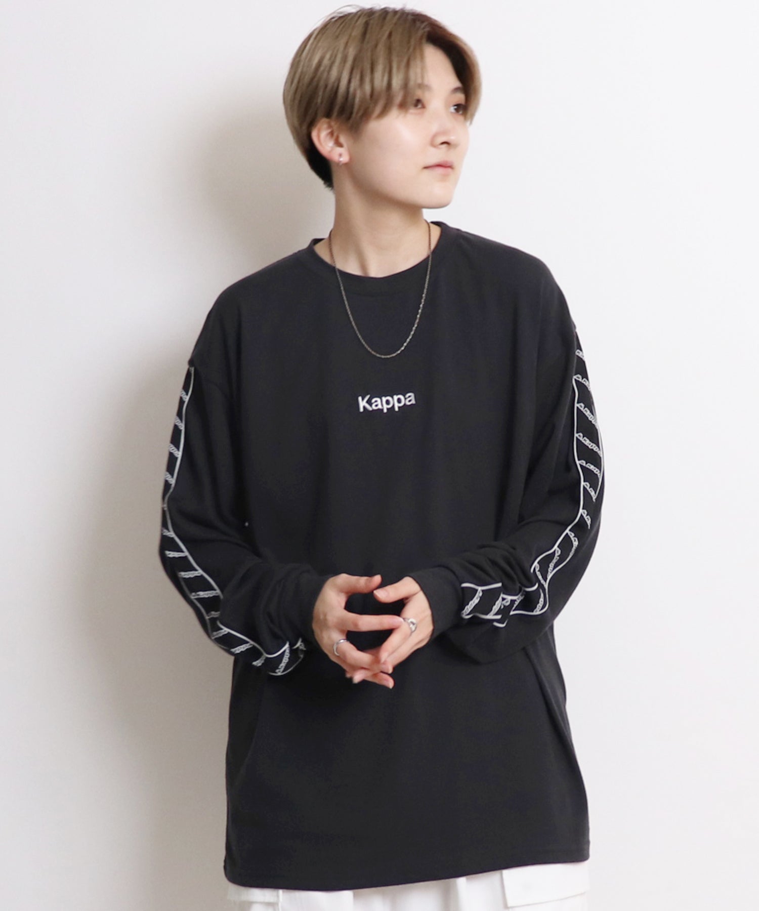 【Kappa/カッパ】別注 袖テープ 刺繍ロゴ ビッグシルエットロンT